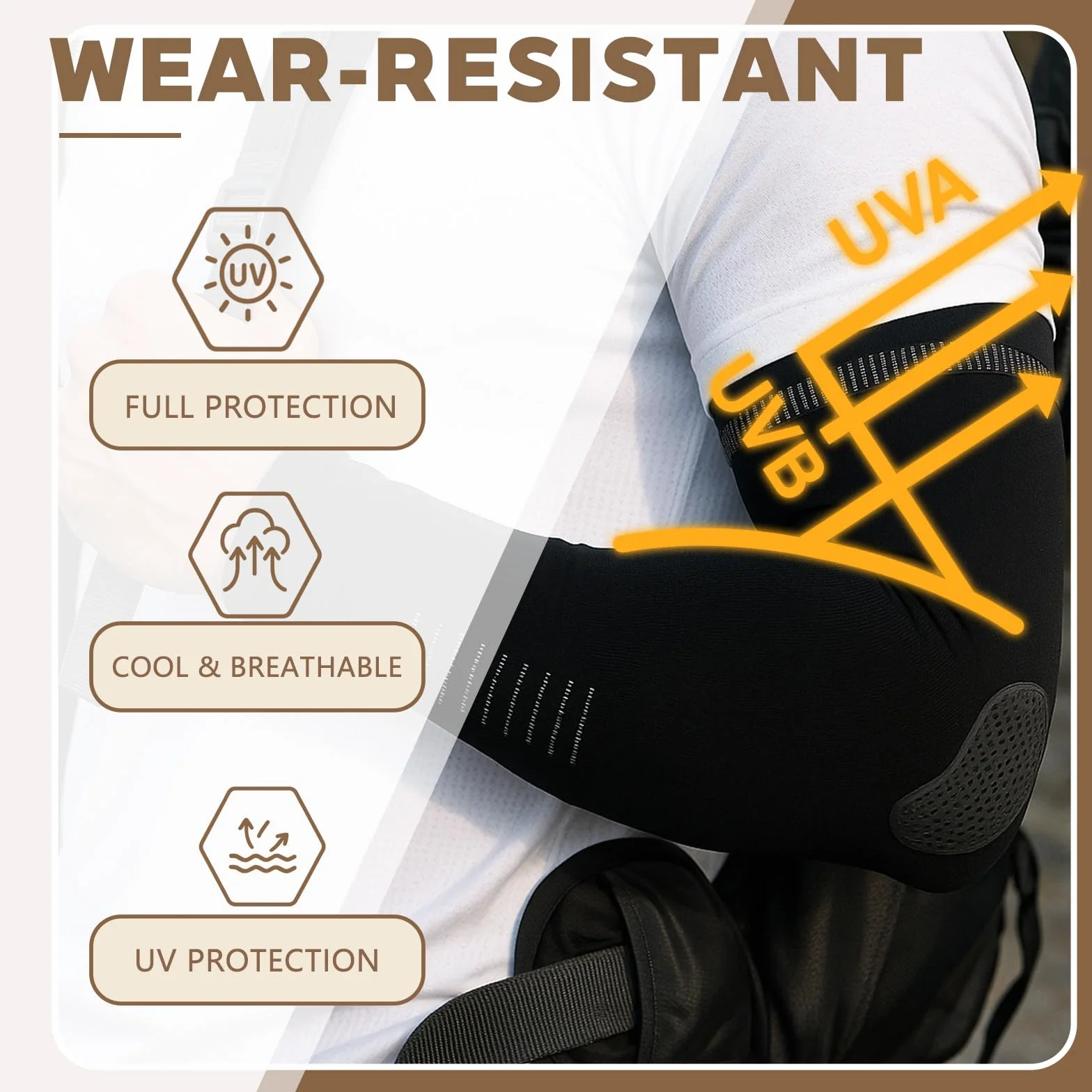 Mangas de protección solar UV UPF 50 Brazos de compresión para hombre y mujer Golf