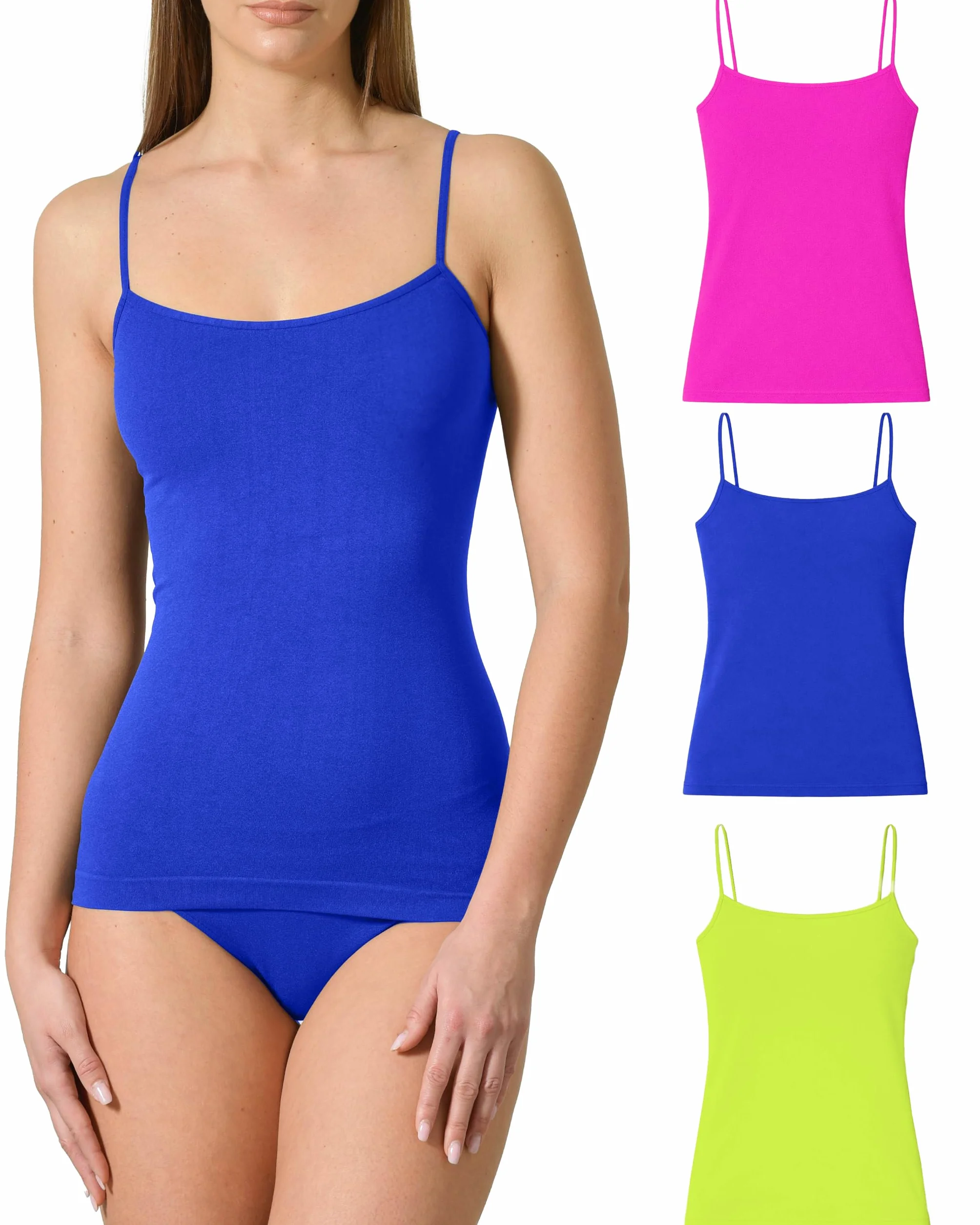 Risalti Camiseta Tirantes Mujer Interior de Microfibra 3 Pzs - Camiseta Mujer Sin Manga Elegante, Top más Suave Que el Algodon, Camisetas Sin Costura y Etiquetas - Made in Italy