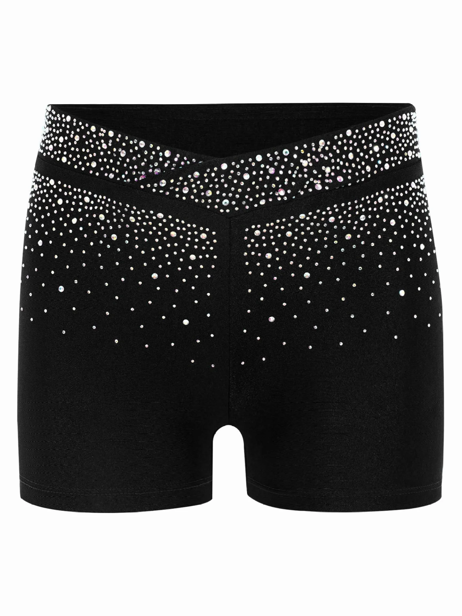 Pantalones cortos para niña con brillantes, pantalones cortos de gimnasia, pantalones cortos de deporte para niños, patinaje artístico, acrobacias, pantalones cortos, cintura elástica