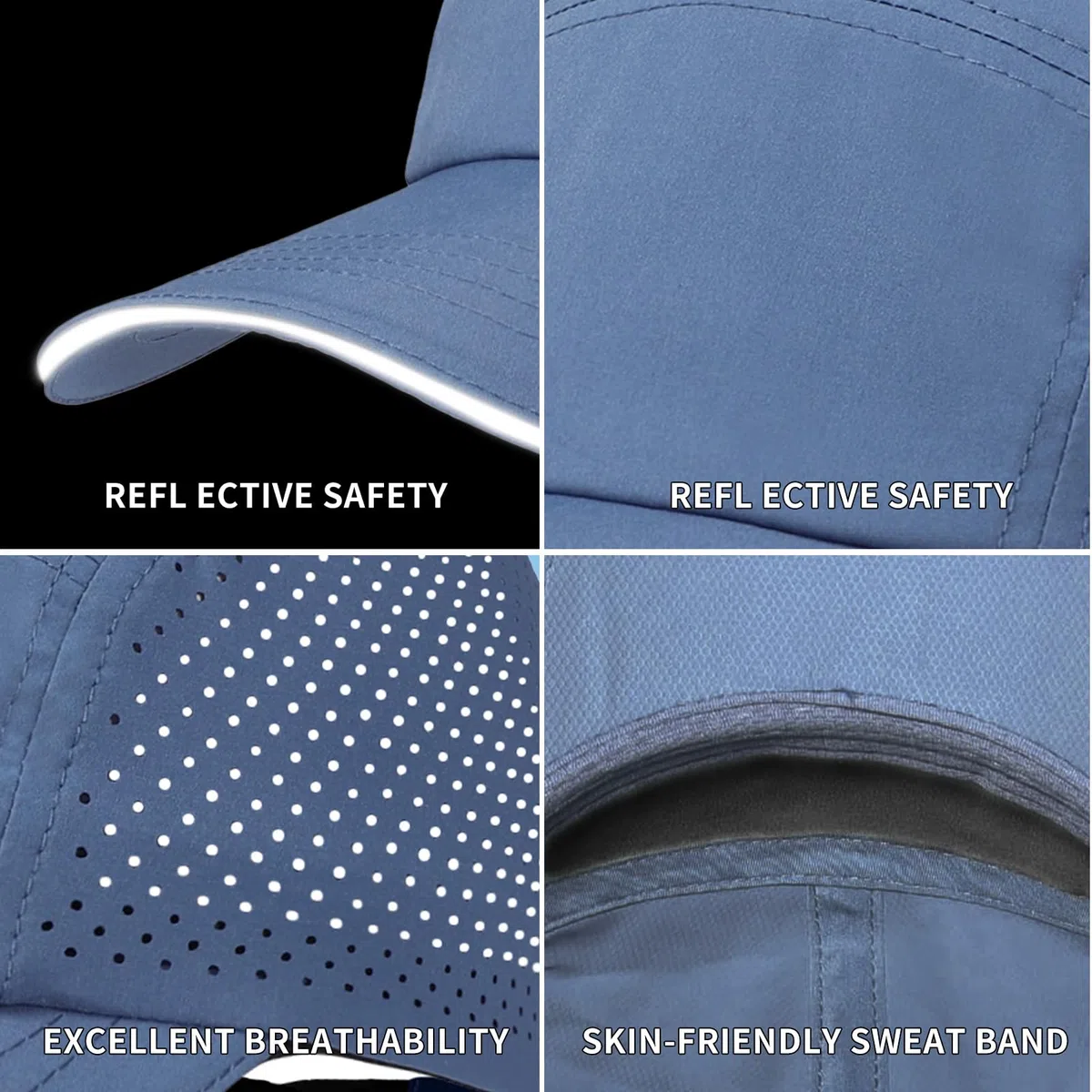 MEJORMEN Gorra de béisbol de malla de secado rápido para hombre, transpirable, ajustable, ligera, para exteriores