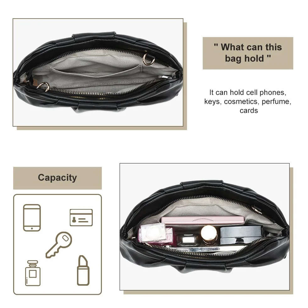 Pahajim Bolsos de Fiesta Clutch Bolso de Mano para Mujer PU Piel con Cadena Desmontable Bolsos Ceremonia Bandolera para Bodas, Cenas, Eventos