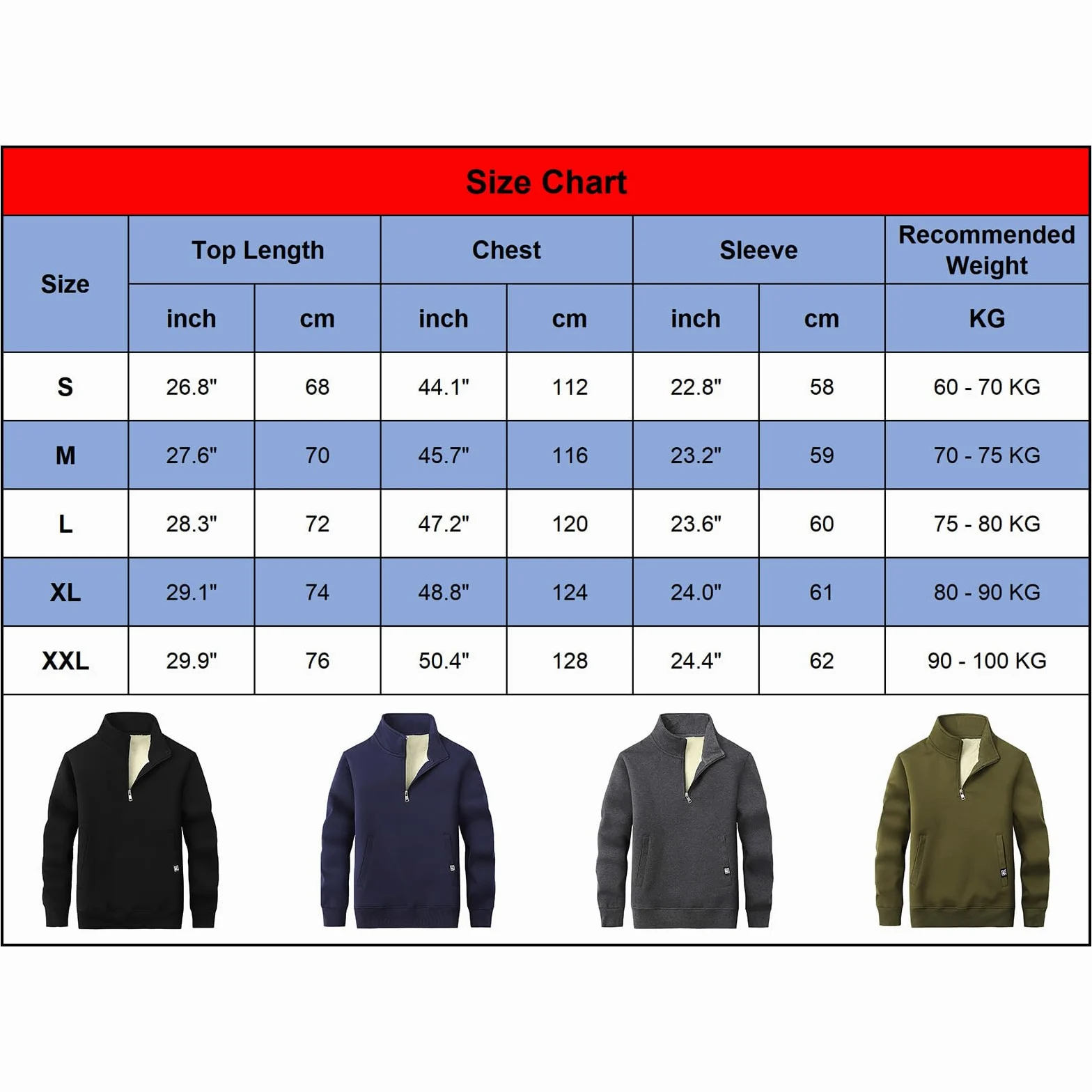 Hombre Invierno Cuello Alto Sudadera de Forro Polar con Media Cremallera Térmica Pullover Suéter con 2 Bolsillos