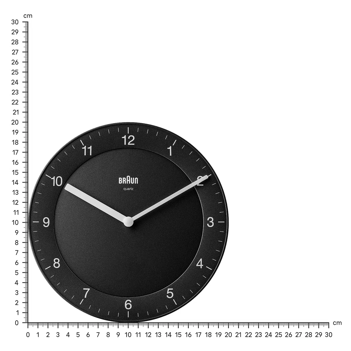 Braun Reloj de Pared analógico clásico Movimiento de Cuarzo silencioso, de fácil Lectura, diámetro del 20 cm en Negro, Modelo BC06B.