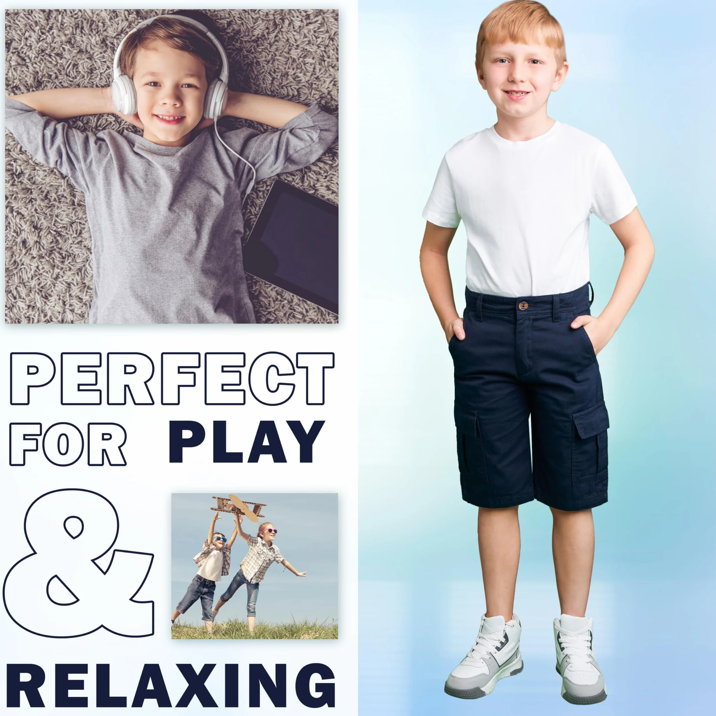 CityComfort Pantalón Corto de Carga con Bolsillos para Niño