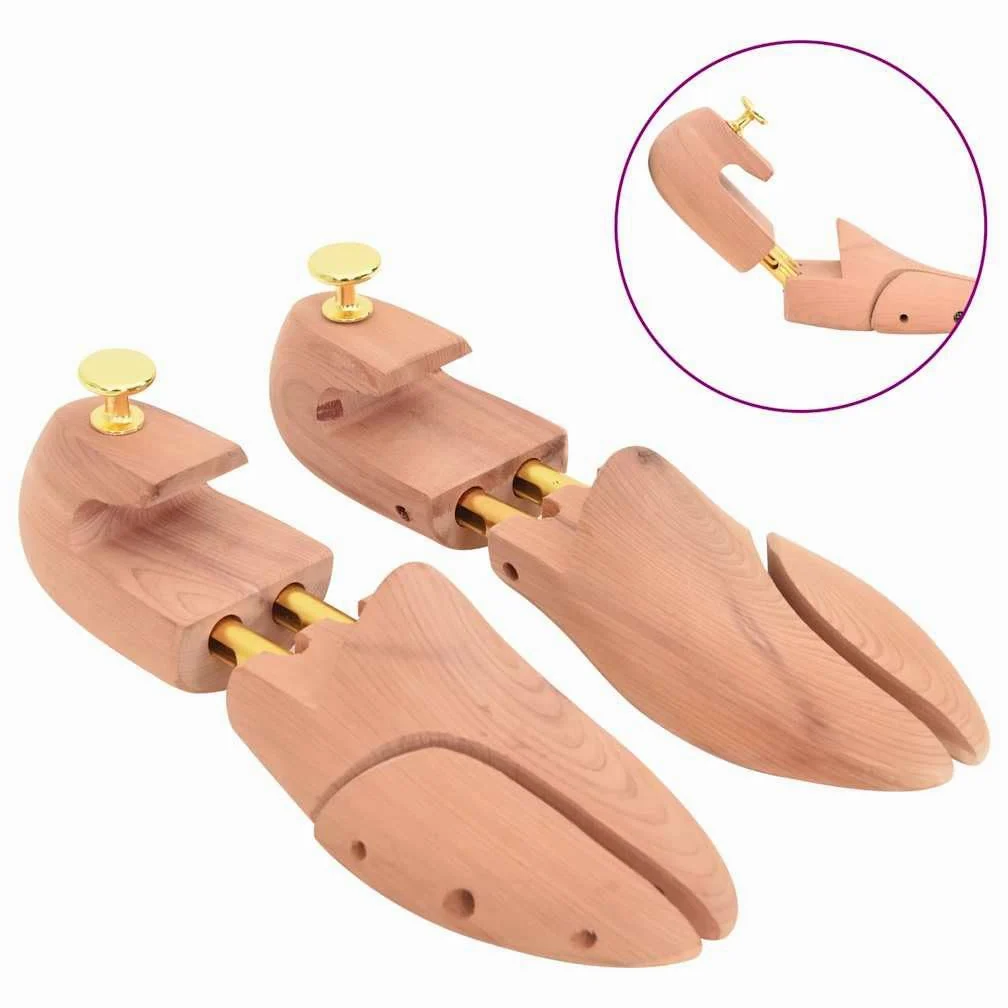 Horma de zapatos con calzador de madera maciza de cedro para la UE 40-41, moldeador de zapatos ajustable y dilatador de zapatos para hombre y mujer, proporciona estabilidad de forma, evita