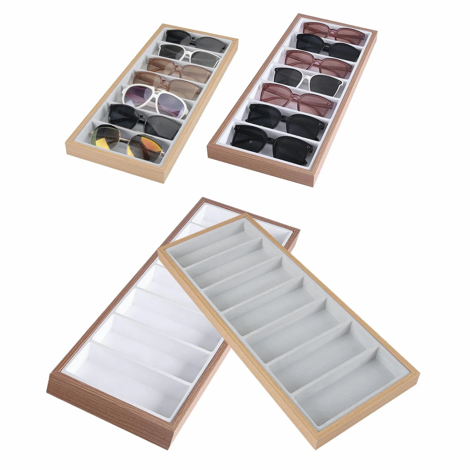 Colcolo 2pcs Gafas Joyería Bandeja Apilable Gafas de Terre Organizador de Almacenamiento