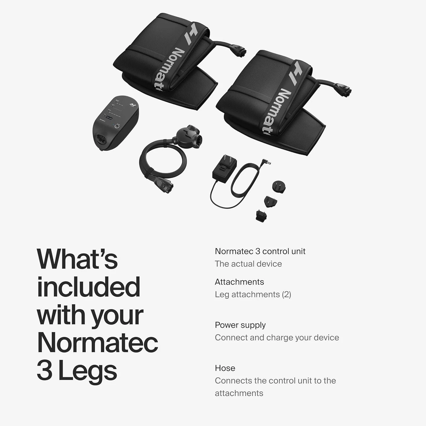 Hyperice Normatec 3 - Sistema de recuperación con tecnología patentada de masaje de compresión dinámica (Normatec 3 patas de tamaño estándar)