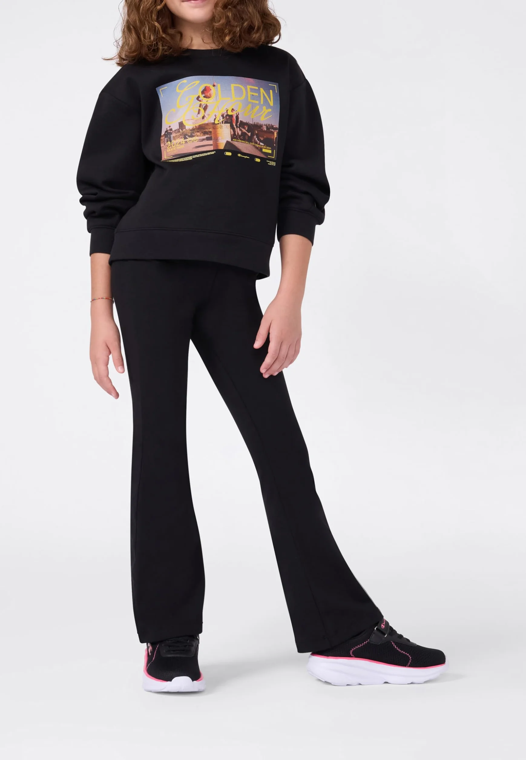Champion Sudadera Legacy para niña, Negro, XXL