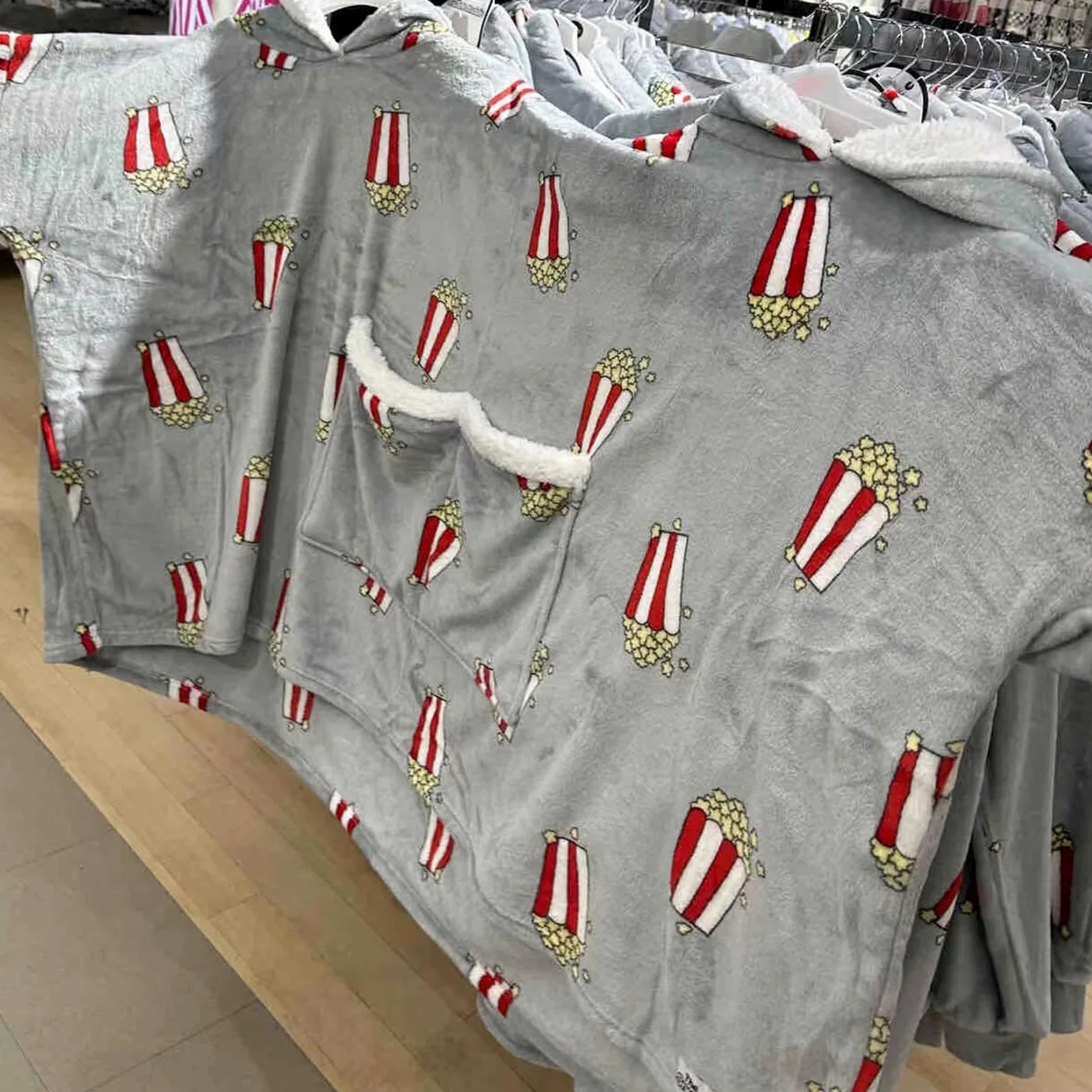 Pijamas Dobles de Franela para Parejas, Pijamas Creativos con Capucha Gruesa, Ropa Cómoda para el Hogar con Bolsillos, Gris, One Size