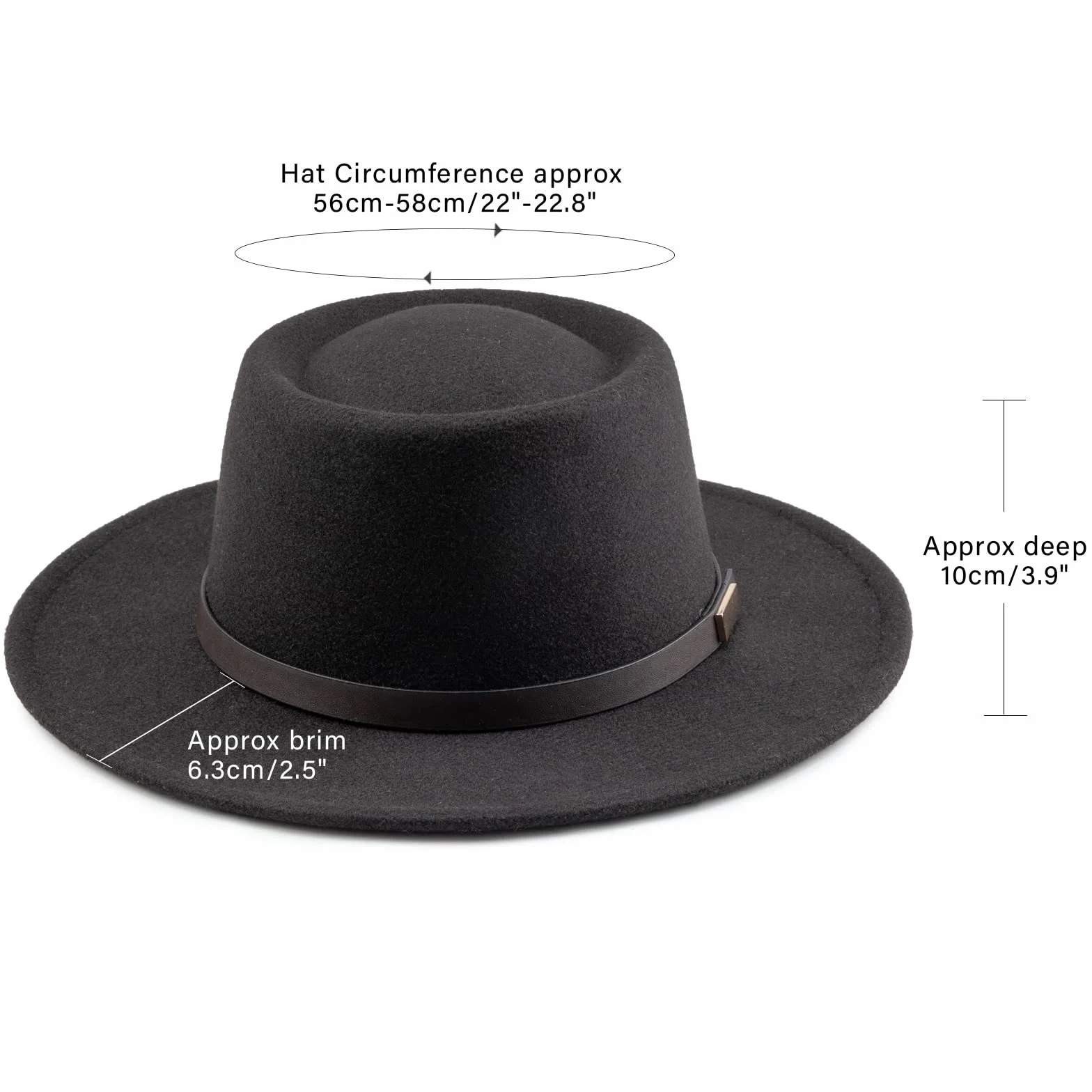 DRESHOW Sombrero de ala ancha Fedora para mujer Hebilla de cinturón Retro Panamá Floppy Hat
