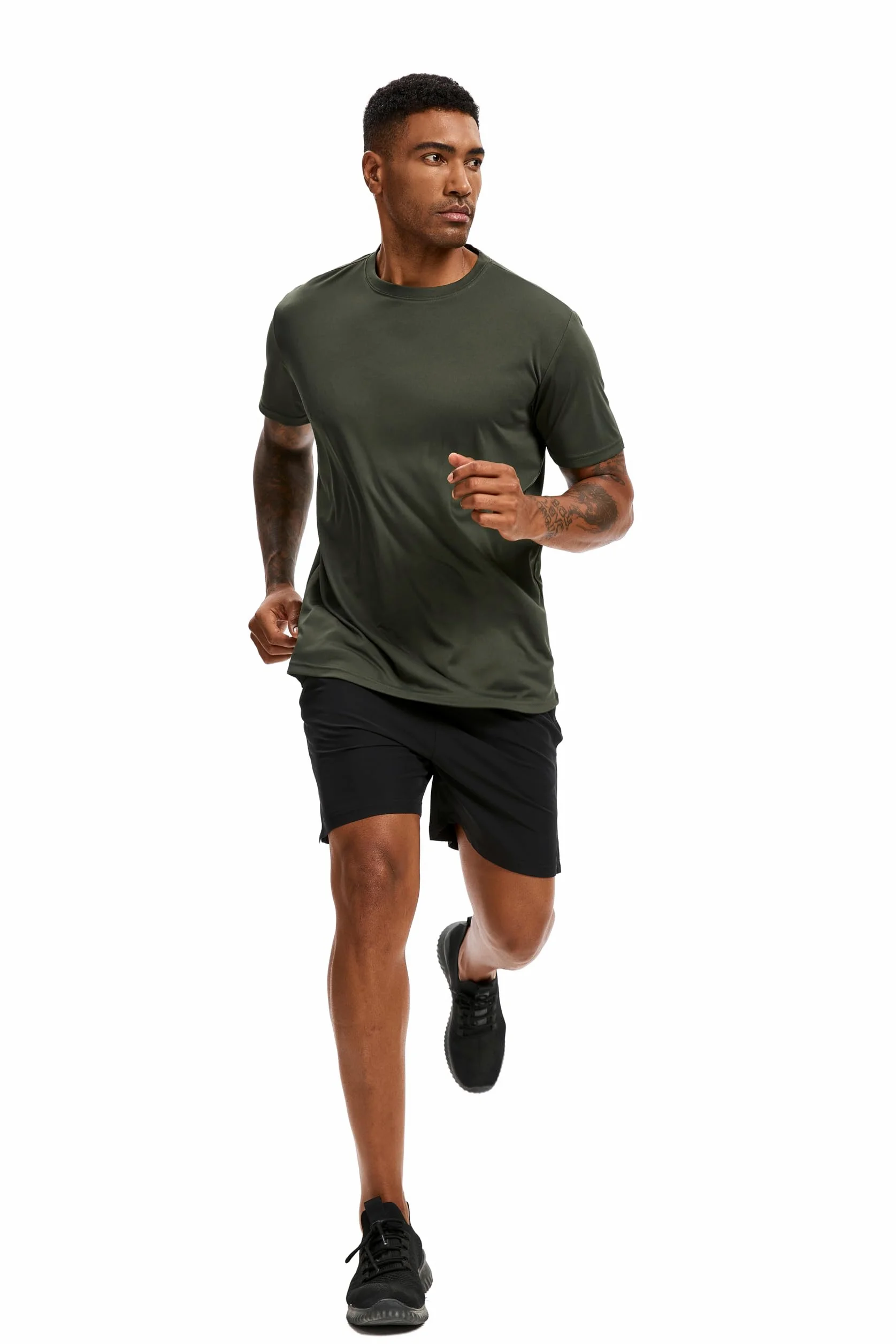 Paquete de 5 camisetas de entrenamiento para hombre, camisetas de secado rápido, protección solar UPF 50+, camisetas atléticas de manga corta, camisetas ligeras de verano