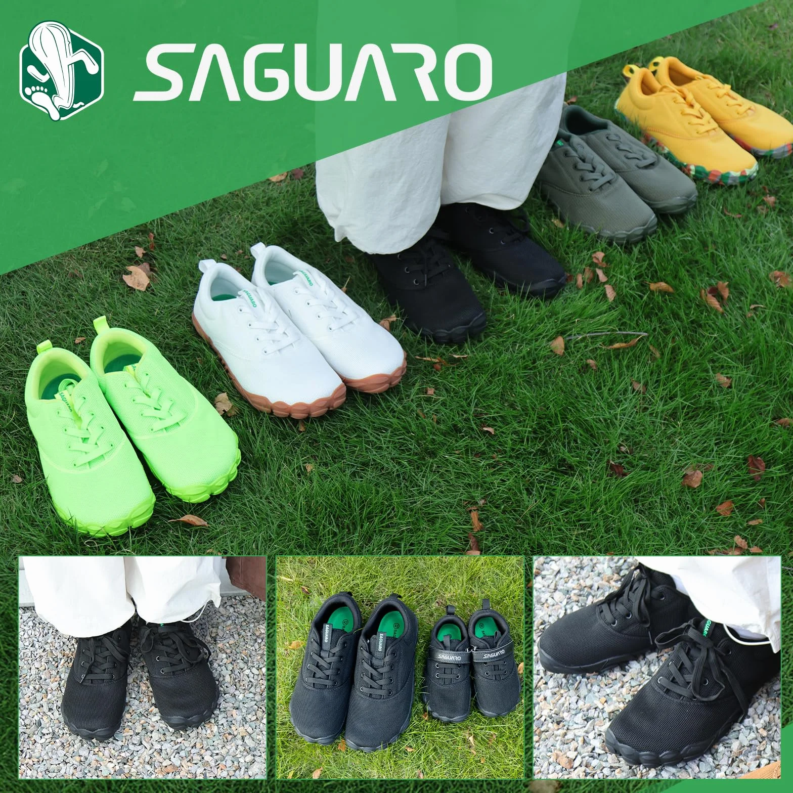 SAGUARO Unisex Zapatos Barefoot Antideslizante y Ligeras Zapatillas de Trail Running, Talla 36-48