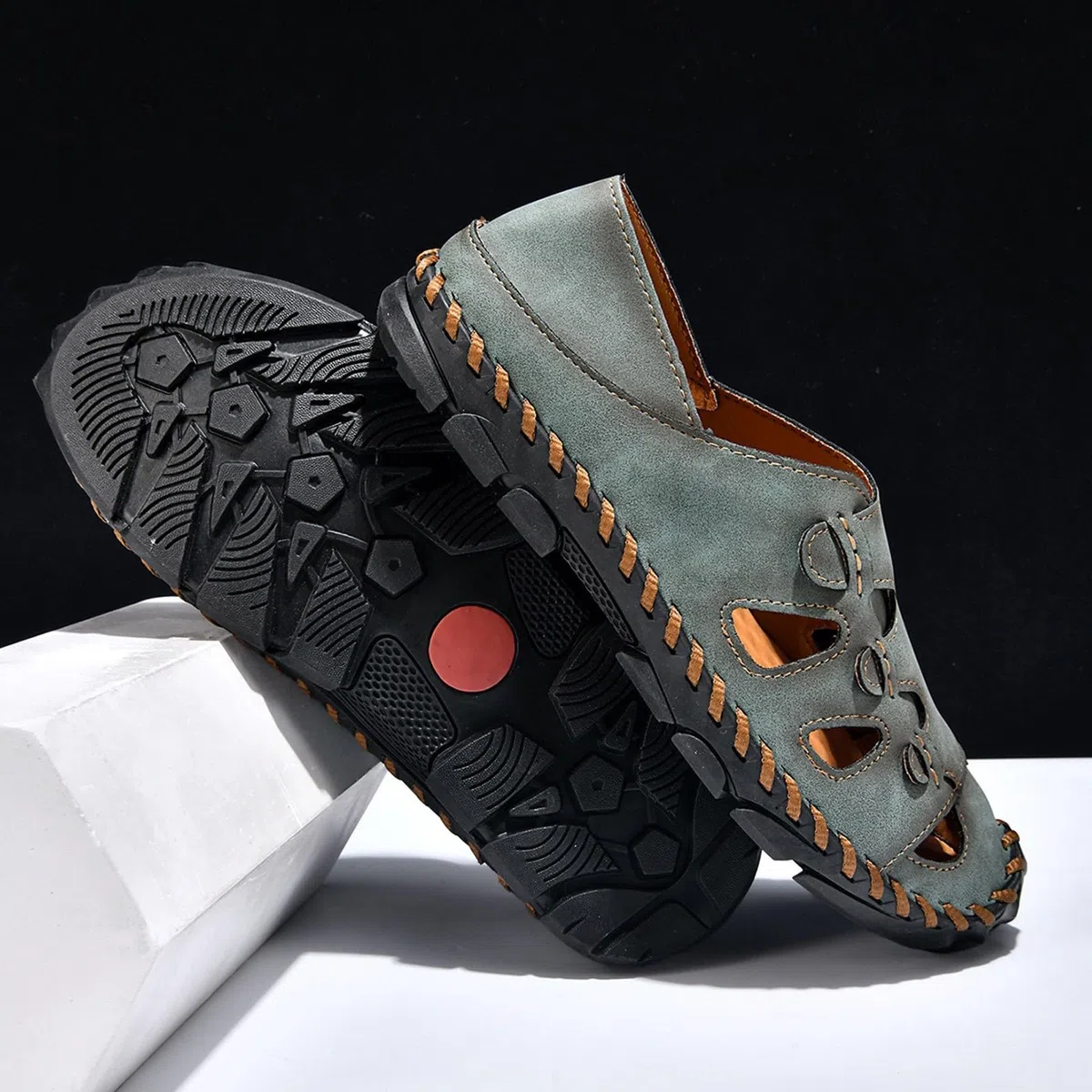 Sandalias Verano Hombre-Sandalias de verano con punta abierta, transpirables, informales, para caminar, ligeras, para la playa, cómodas para viajar.