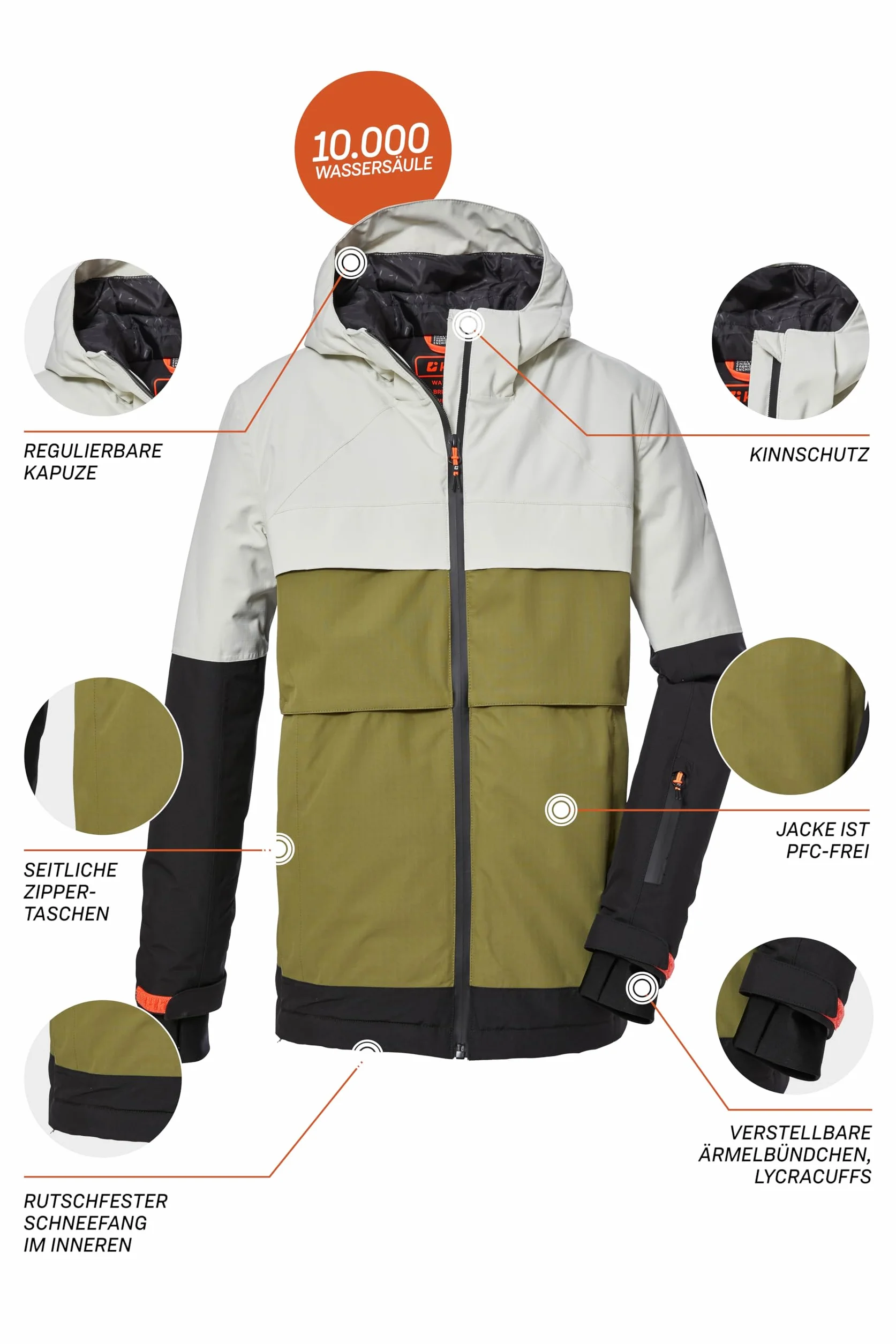 Killtec Ksw 126 Bys Ski Jckt Chaqueta de esquí/chaqueta funcional con capucha y paranieves, impermeable Boy´s