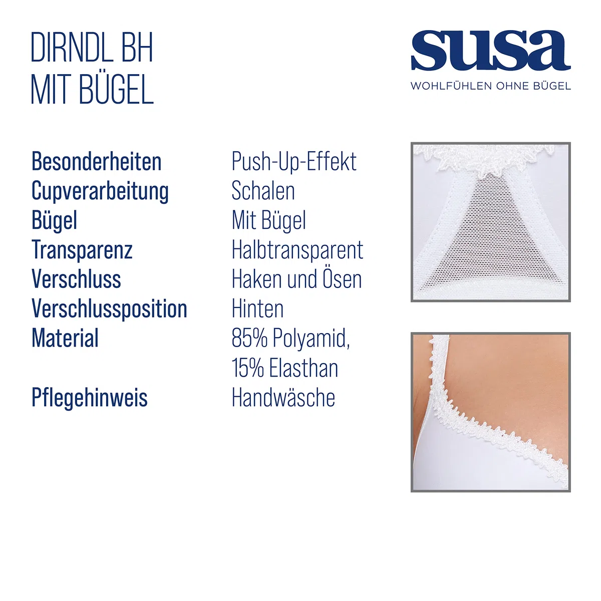 Susa Damen Dirndl-BH 7300 Dirndl - BHS Mujer