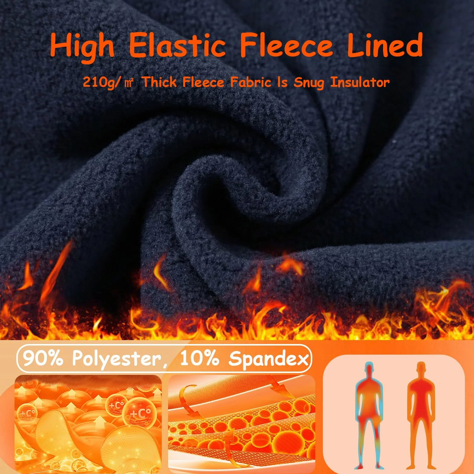 HYCOPROT Pantalones Térmica de Compresión para Niños Tights Leggings con Forro Polar Transpirable Mallas Térmicos de Secado Rápido Ropa Interior para Correr Fútbol y Baloncesto