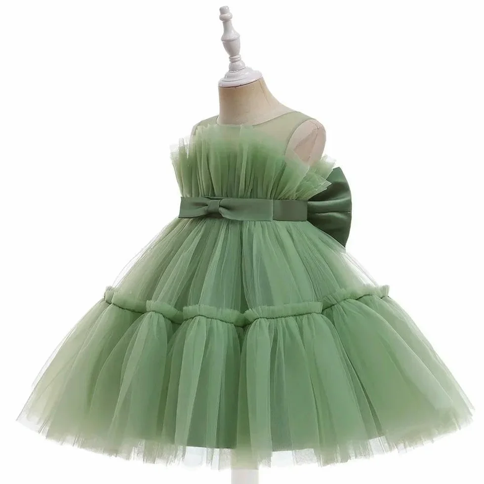 SYJYM Vestido de Fiesta con Volantes para niñas pequeñas, Elegante y Esponjoso, de Noche, de Princesa, para cumpleaños, para niñas, Boda, Disfraz Infantil