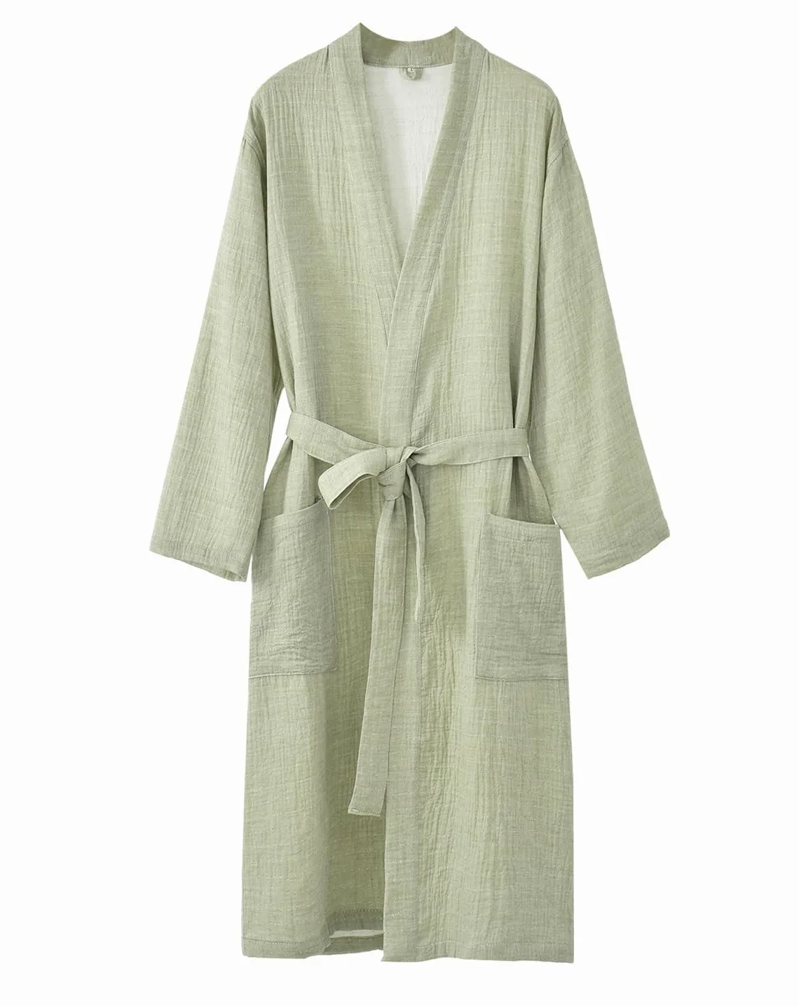 Bata unisex de gasa 100% algodón Bata de baño tipo kimono ligera de hilo teñido Ropa de dormir absorbente de muselina para spa para mujer