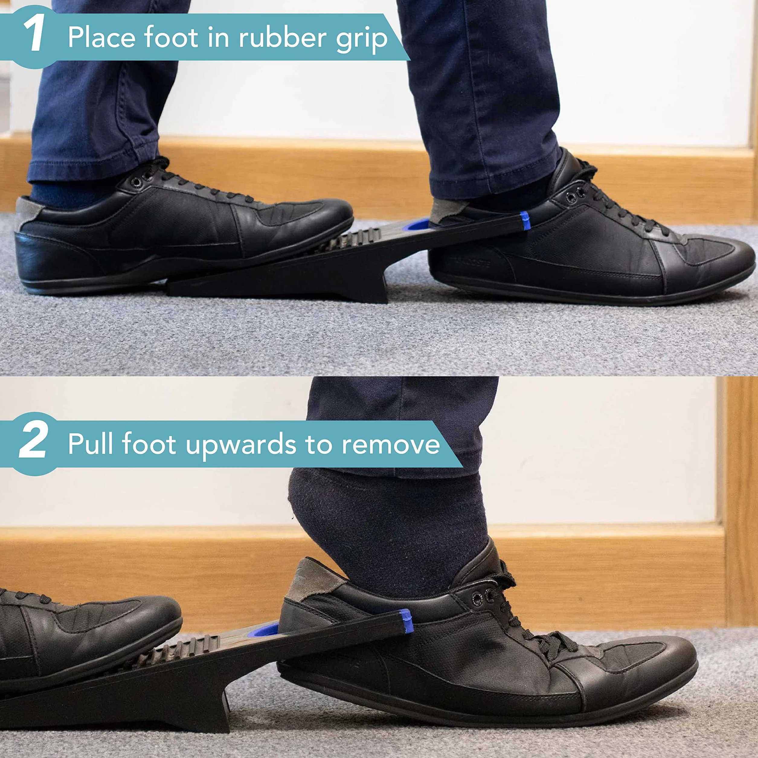 HEFTMAN Boot Jack - 2 removedores de botas de agua resistentes, negro/azul, Talla única