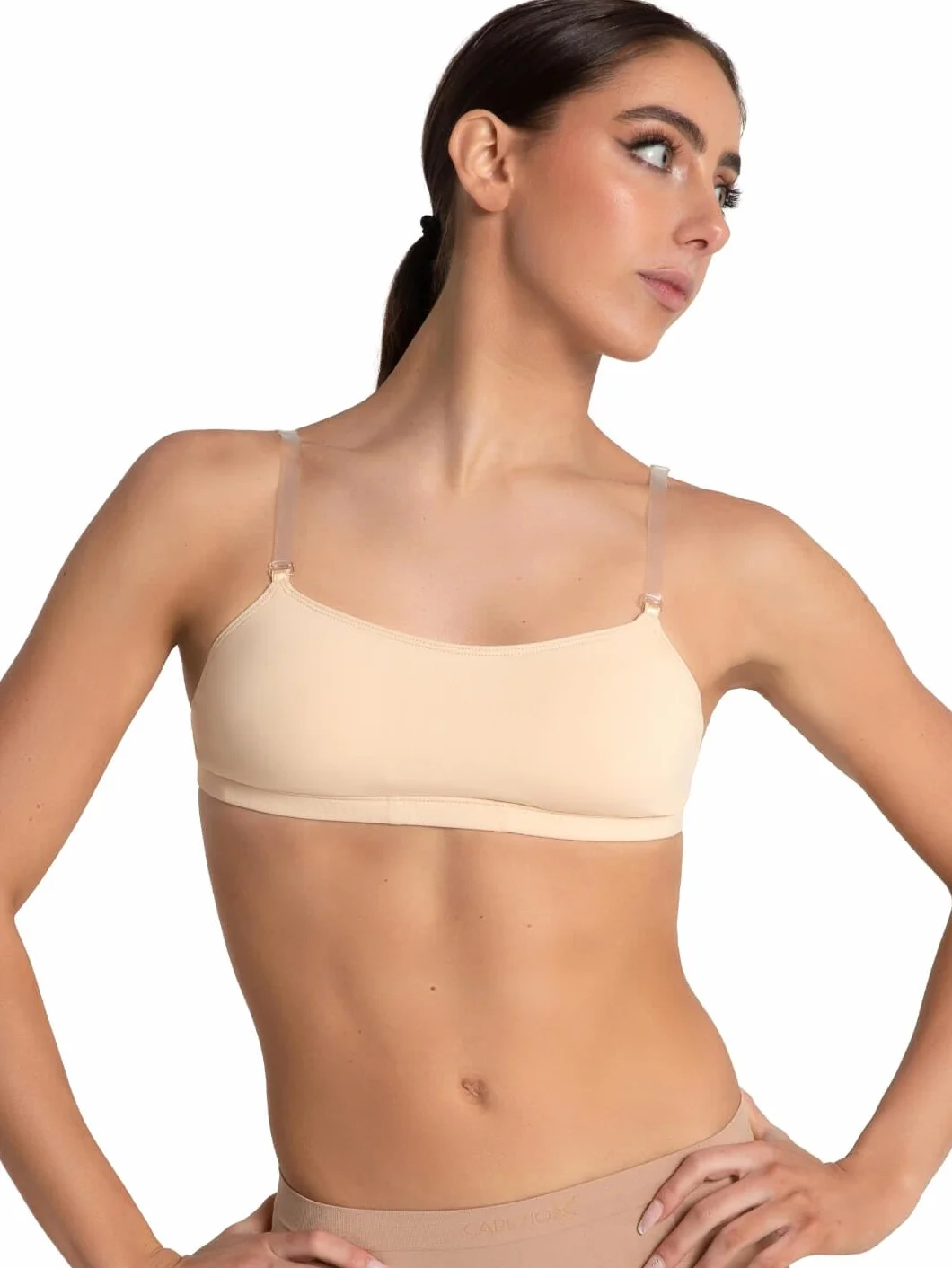 Capezio Camisole Dance Bra Women Supportive Invisible Bralette Adjustable Clear Straps Under Leotards Costumes Dance Underwear