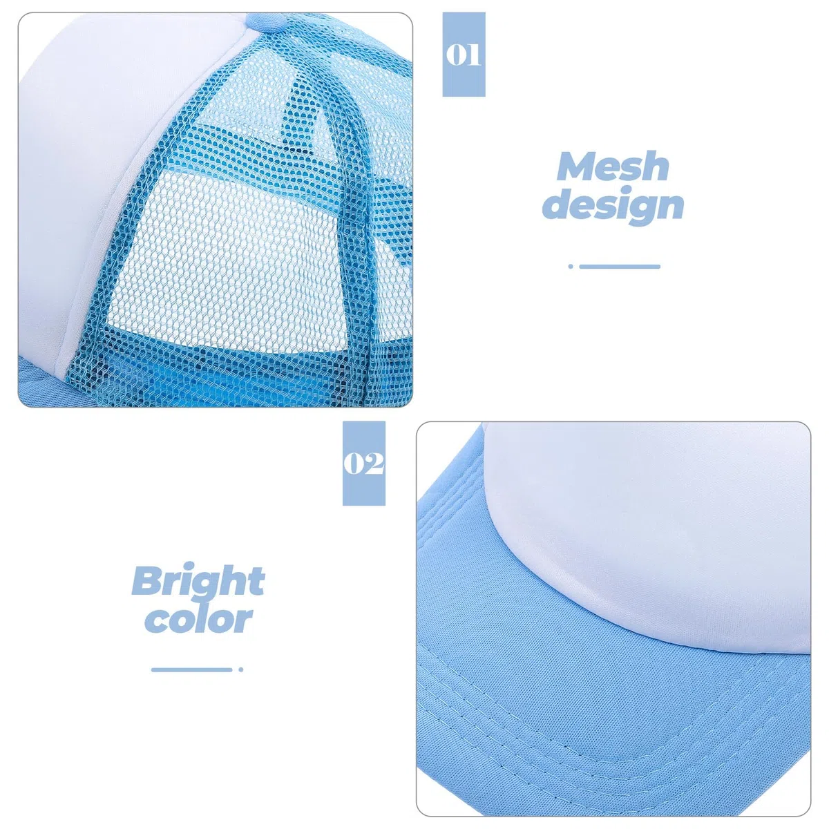 Gorra de Béisbol de Malla para Sublimación, 10 Piezas