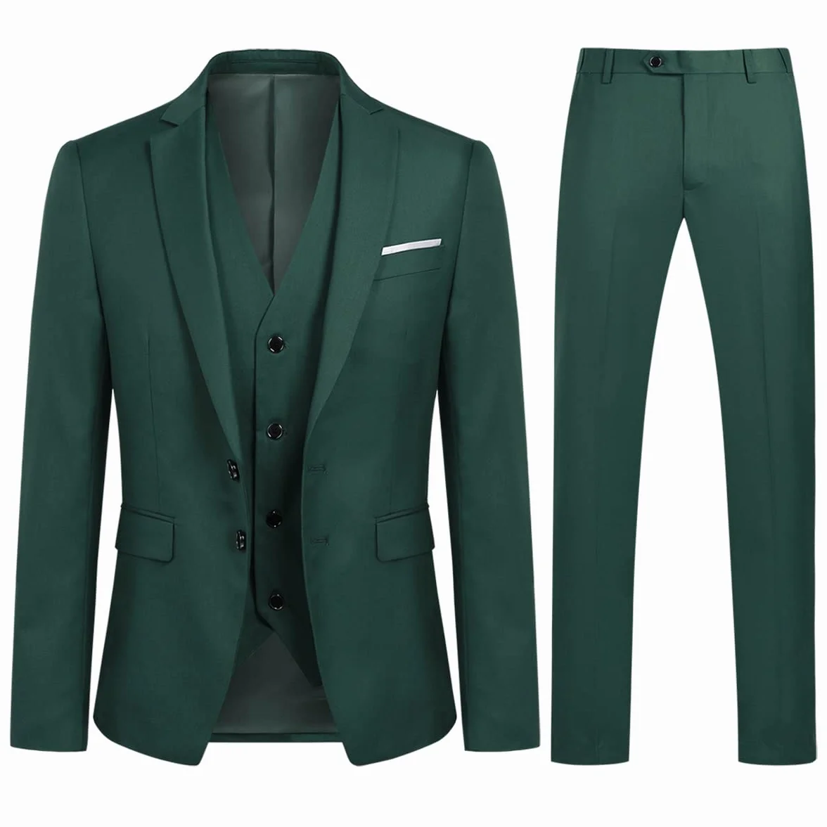 YOUTHUP Traje de 3 Piezas Slim Fit para Hombre Elegantes Negocio Boda Traje Blazer Chalecos Pantalones