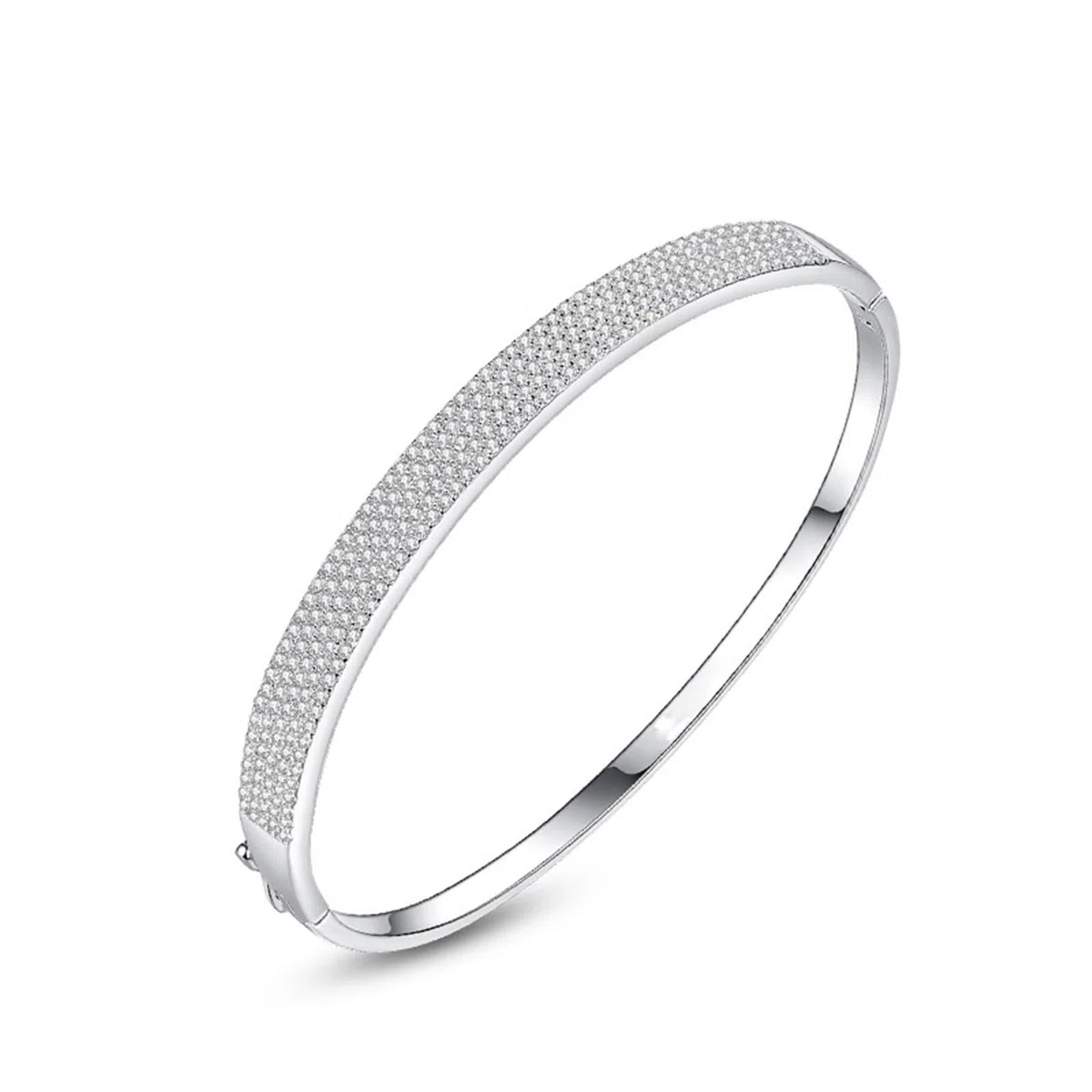 Pulseras para mujer, bonitas pulseras de moissanita pavé de oro blanco, joyería bohemia para mujer