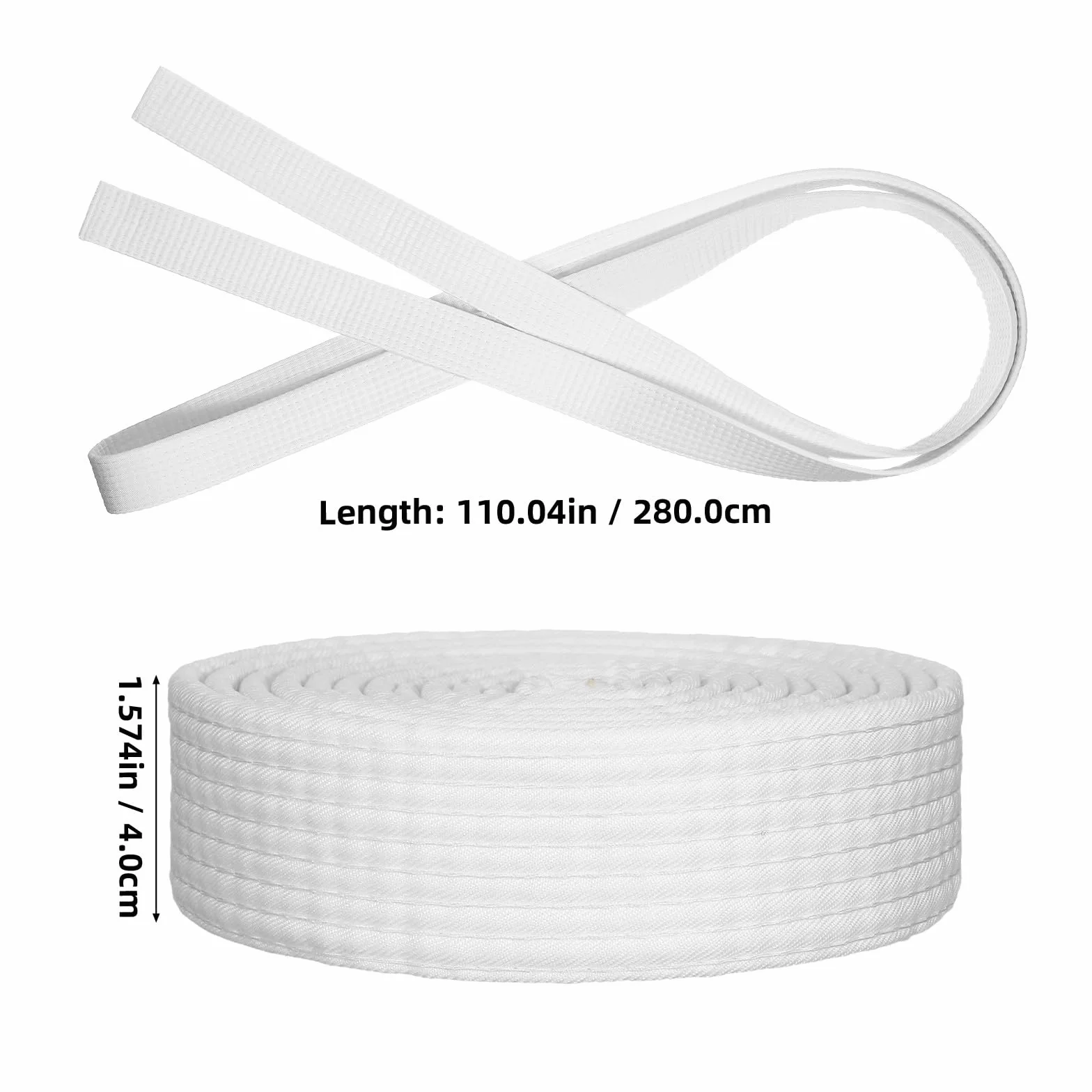 Cinturón de Taekwondo Blanco Algodón y Cáñamo para Entrenamiento y Competición