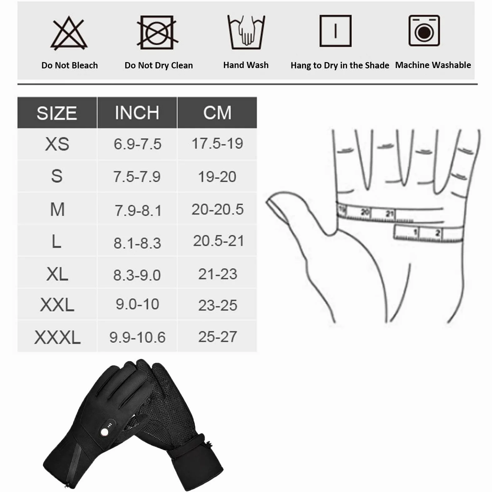 Guantes calefactables con batería eléctrica para Hombres y Mujeres, Guantes Calentadores de Manos alimentados por batería para Interiores y Exteriores para Escalada, Senderismo y Ciclismo