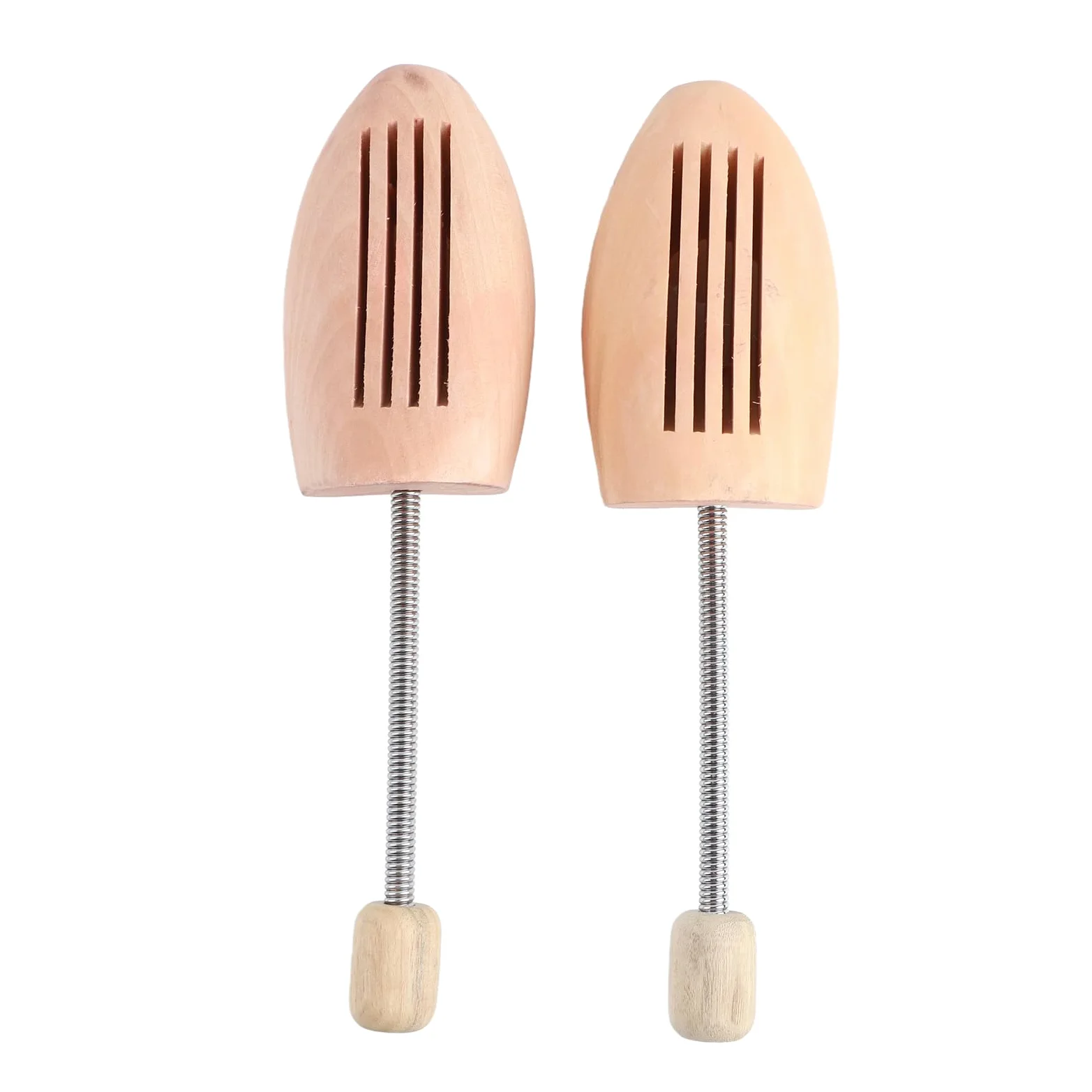 Zapatero de Madera con Columna de Resorte, 2 Unidades de | Material que Absorbe la Humedad, Moldeador de Zapatos Antideformación, Se Pliega para Almacenamiento, Se Adapta a Tallas