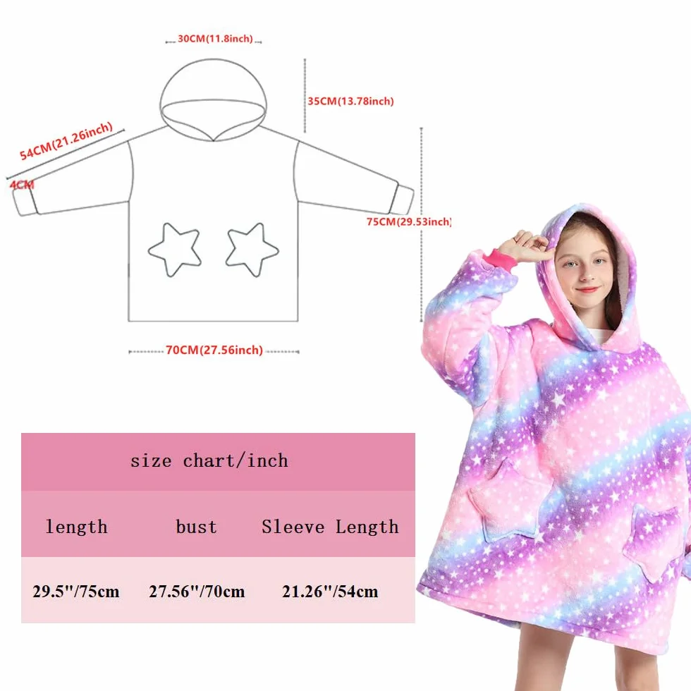 Sudadera con Capucha para Niñas Sudadera con Capucha de Gran Tamaño para Niños con Bolsillo Ropa de Invierno