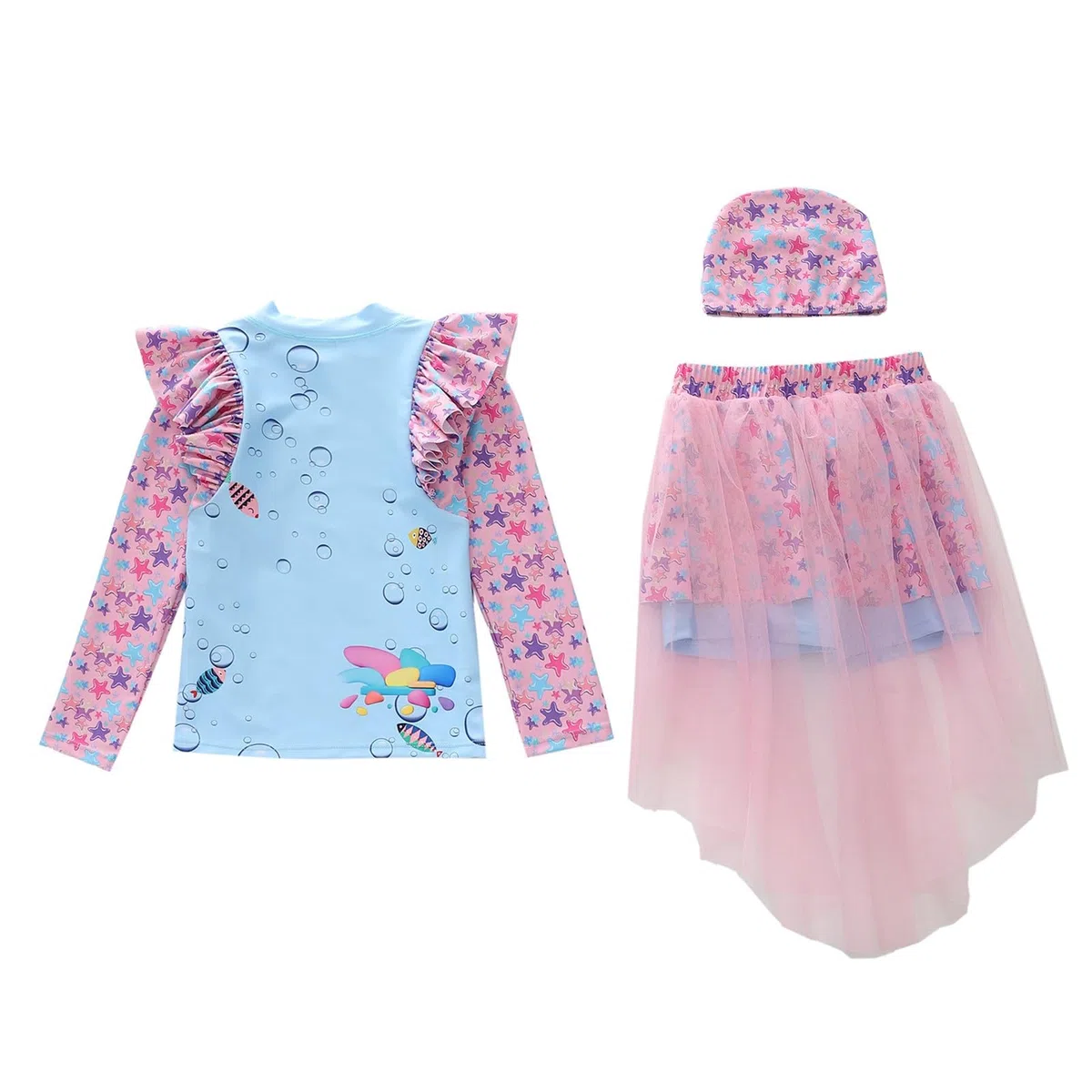 Bañador de dos piezas para niñas con falda colorida, bonito tankini para bebés, niños pequeños y adolescentes