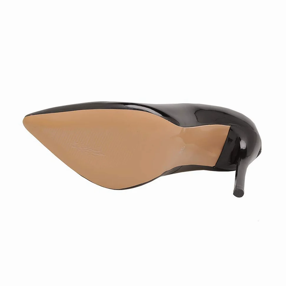 Zapatos de tacón alto para mujer, de charol con punta puntiaguda, con tacón alto de 11 cm, zapatos de fiesta fáciles de caminar para mujer, talla grande, za637s