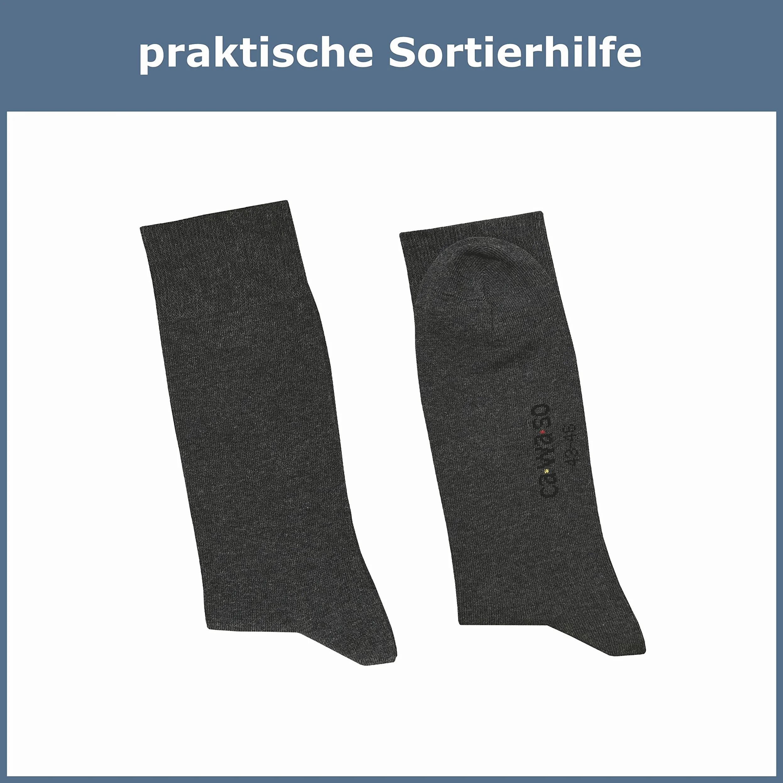 Calcetines para hombre de 100% algodón | Calcetines de algodón puro en juego de 10 | Calcetines de ocio sin costura con talón y punta reforzados