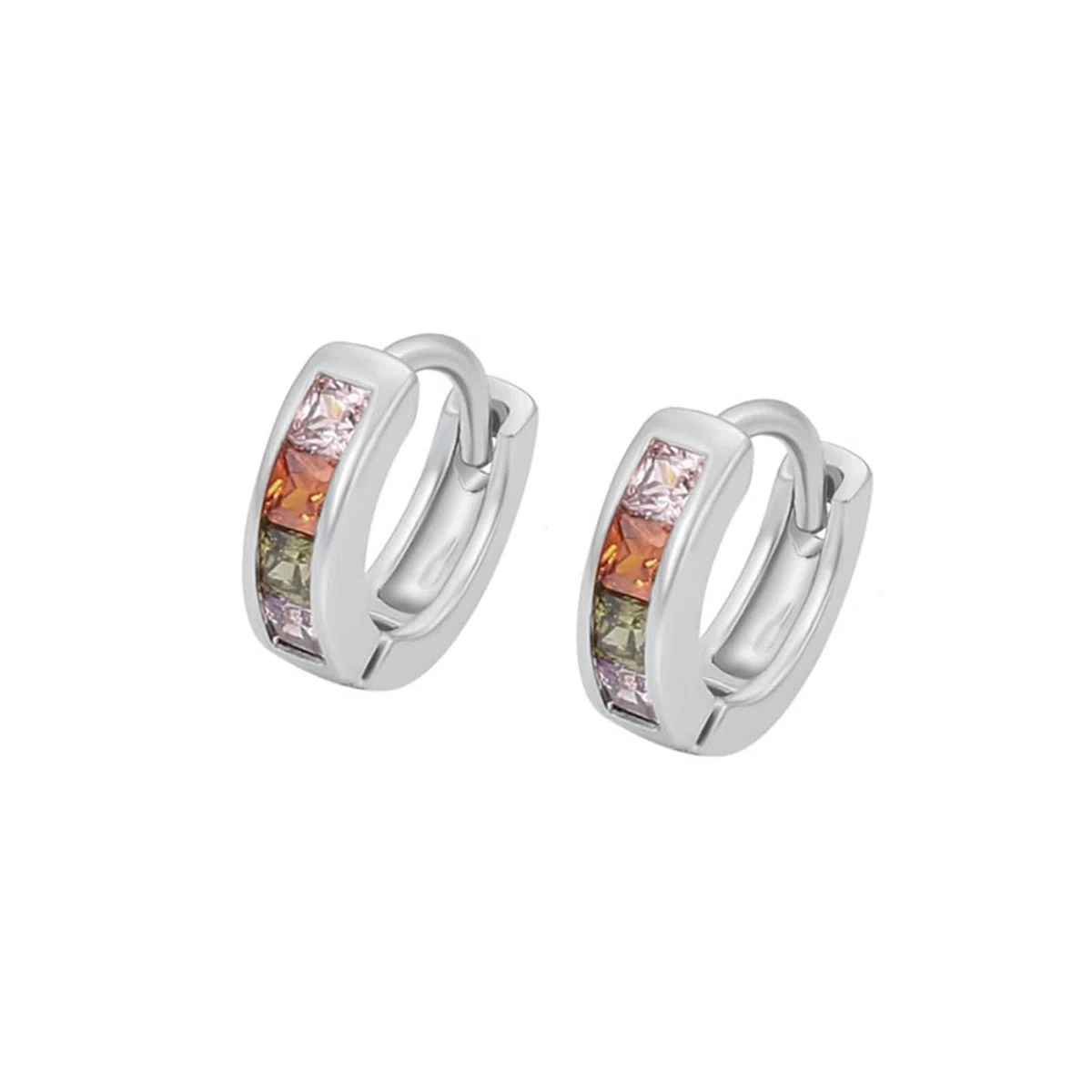 Huggie - Pendientes para mujer con piedras preciosas