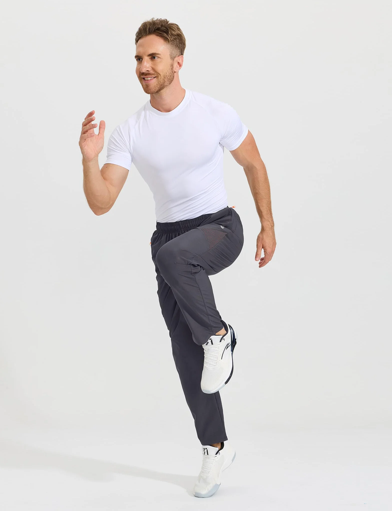 Pantalones Deportivos para Hombre Cintura Elástica Cordón Bolsillos Cremallera