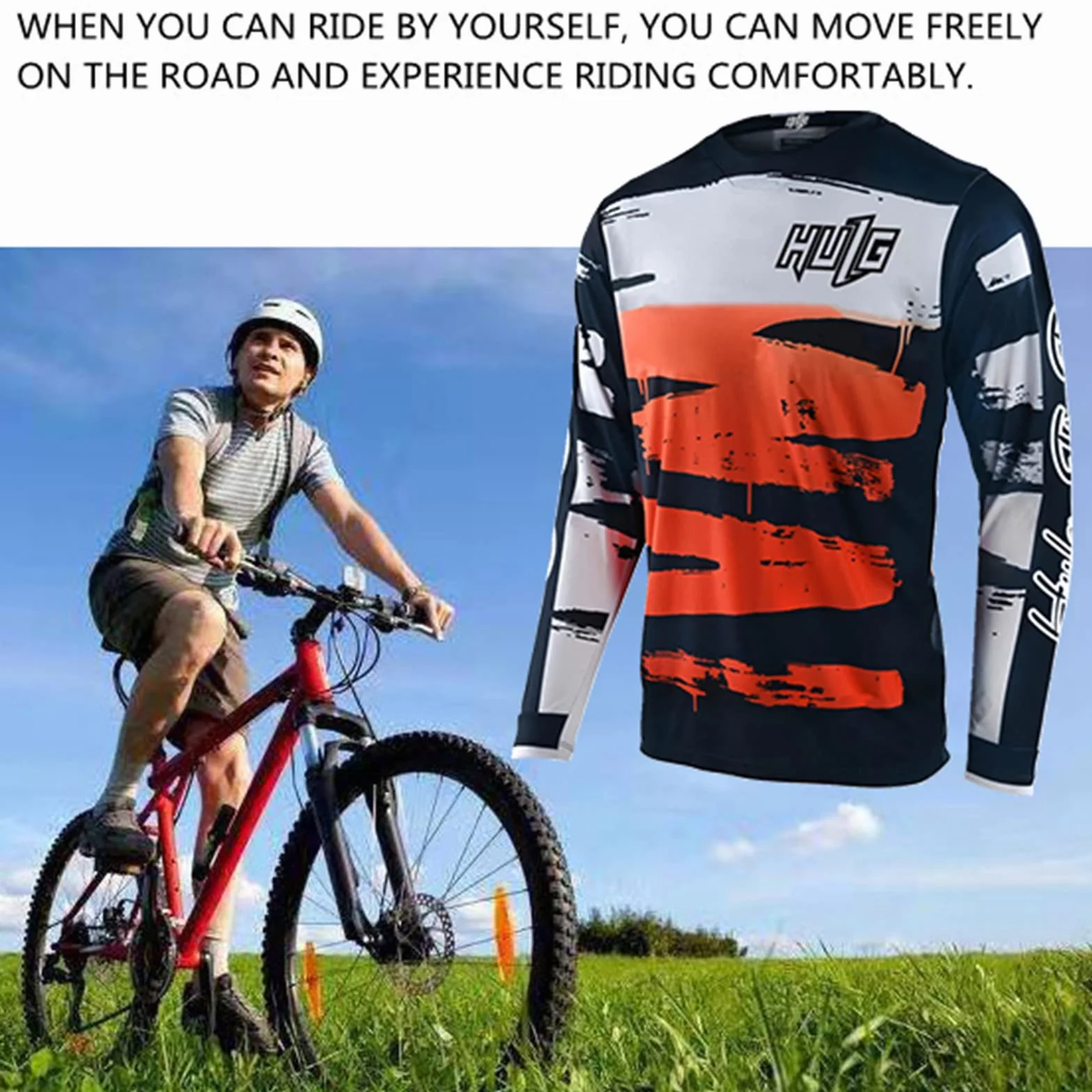 Manga Larga Jersey de Ciclismo MTB Bici Carretera Ropa Bicicleta Hombre Unisex Equipación Motocross