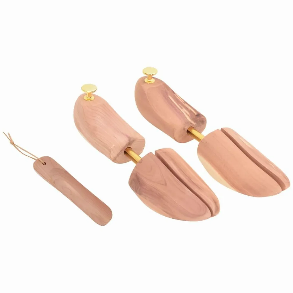 Mangloder - Horma de zapatos con calzador de madera de cedro maciza para EU 39 41,5, ajustable para estirar, almacenamiento de secado, para hombre y mujer