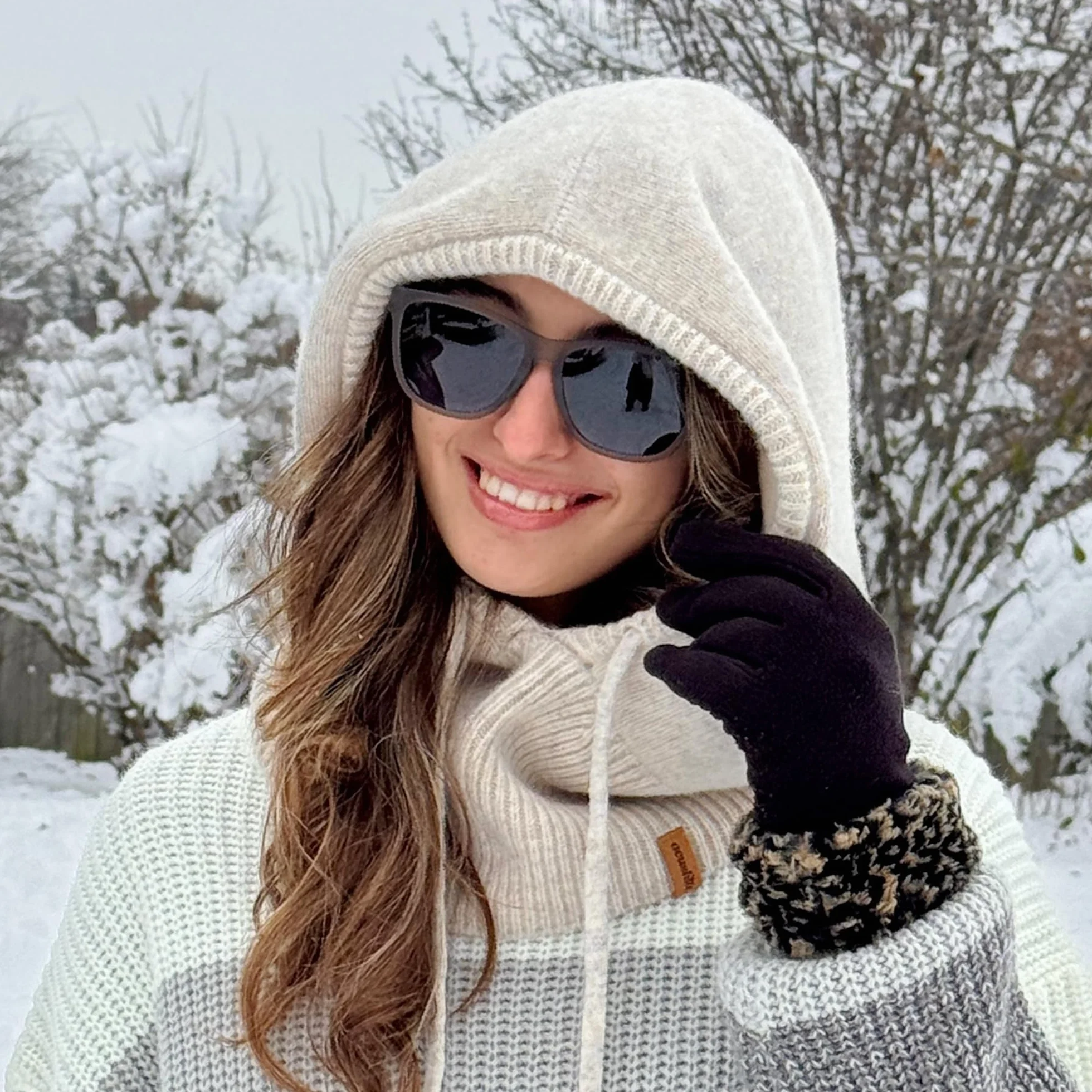 ACUSHLA Pasamontañas 100% lana merino para hombre y mujer, invierno, cálido, con capucha, gorro, bufanda y bufanda, color marrón, talla única