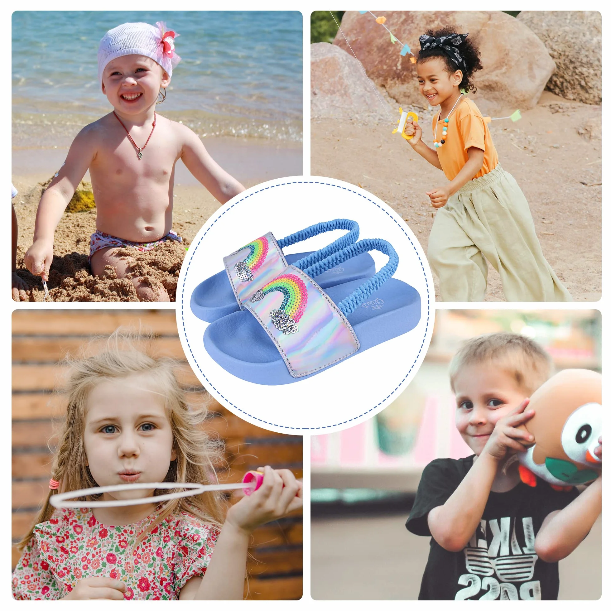Youecci Sandalias Niño Niña Chanclas Verano Playa Piscina Zapatillas para niños Hogar Ligero Antideslizante Baño Sandalias