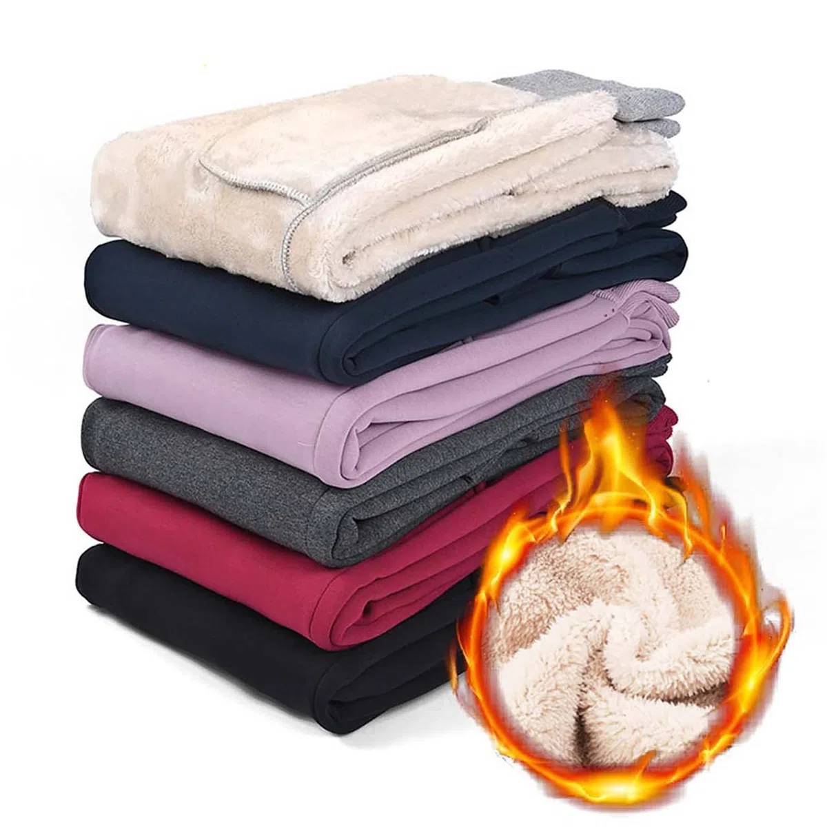 Pantalones De Lana For Mujer Pantalones Deportivos con Forro Cálido De Invierno con Bolsillos Pantalones con Forro Polar Térmico Grueso Pantalones De Chándal con Cordón Leggings