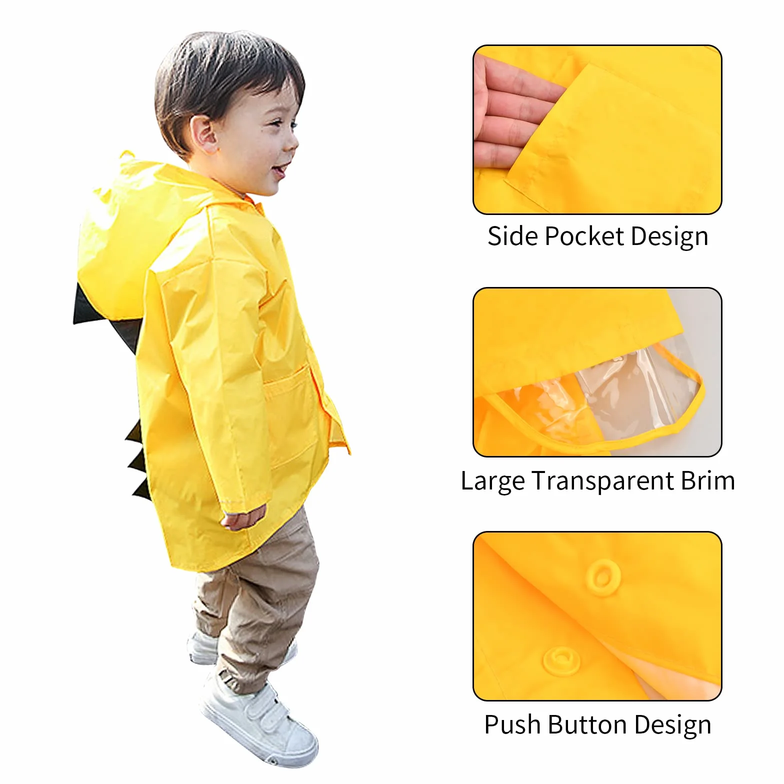 Infantiles Chubasquero, Impermeable Abrigo Ropa Poncho de Lluvia para Niños Niñas, 5-8 Años Chaquetas Traje Capa de Lluvia con Capucha para al Aire Libre Ciclismo Cámping Senderismo