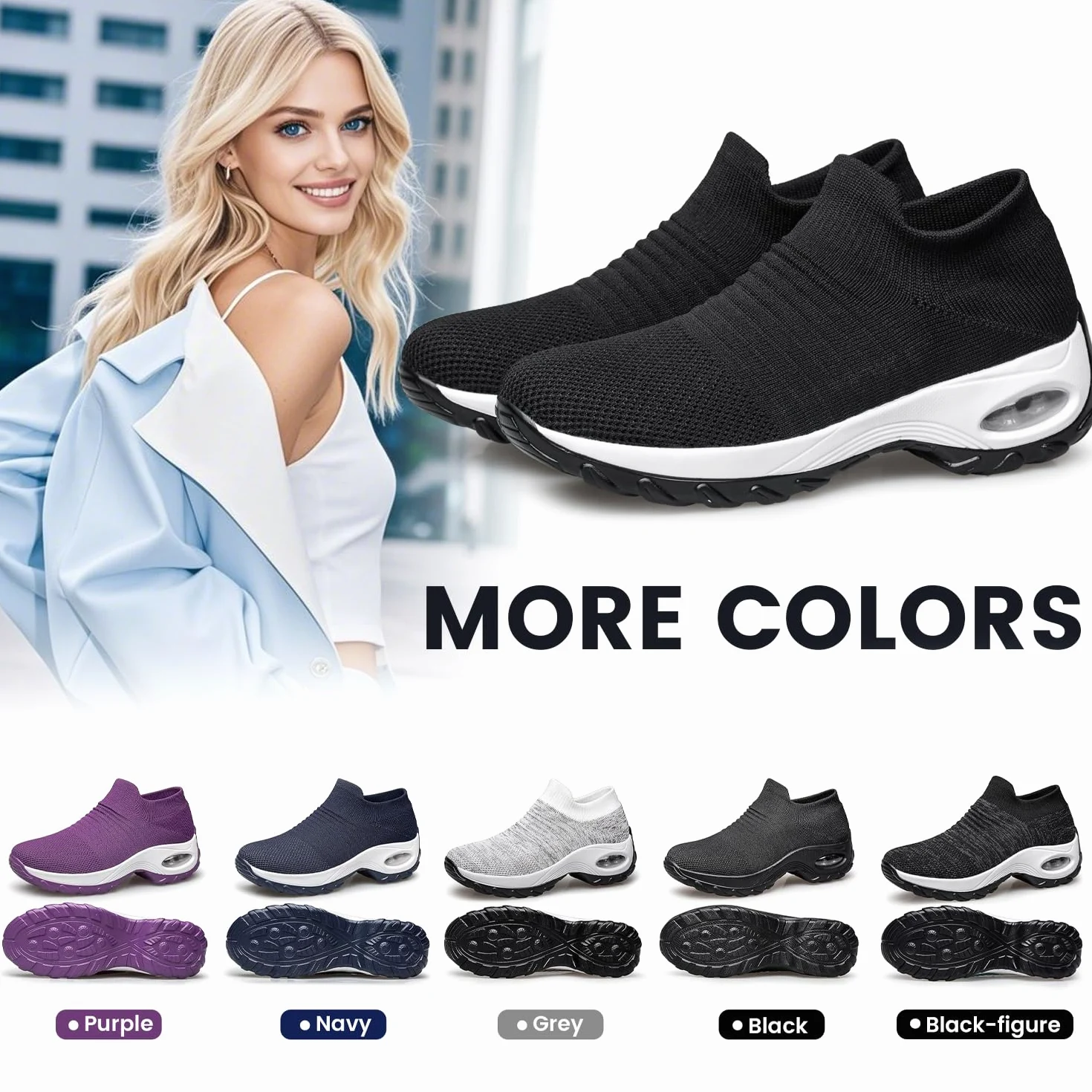 Raoendis Zapatillas deportivas para mujer para caminar, de malla, ligeras, cómodas, ortopédicas, con cojín de aire