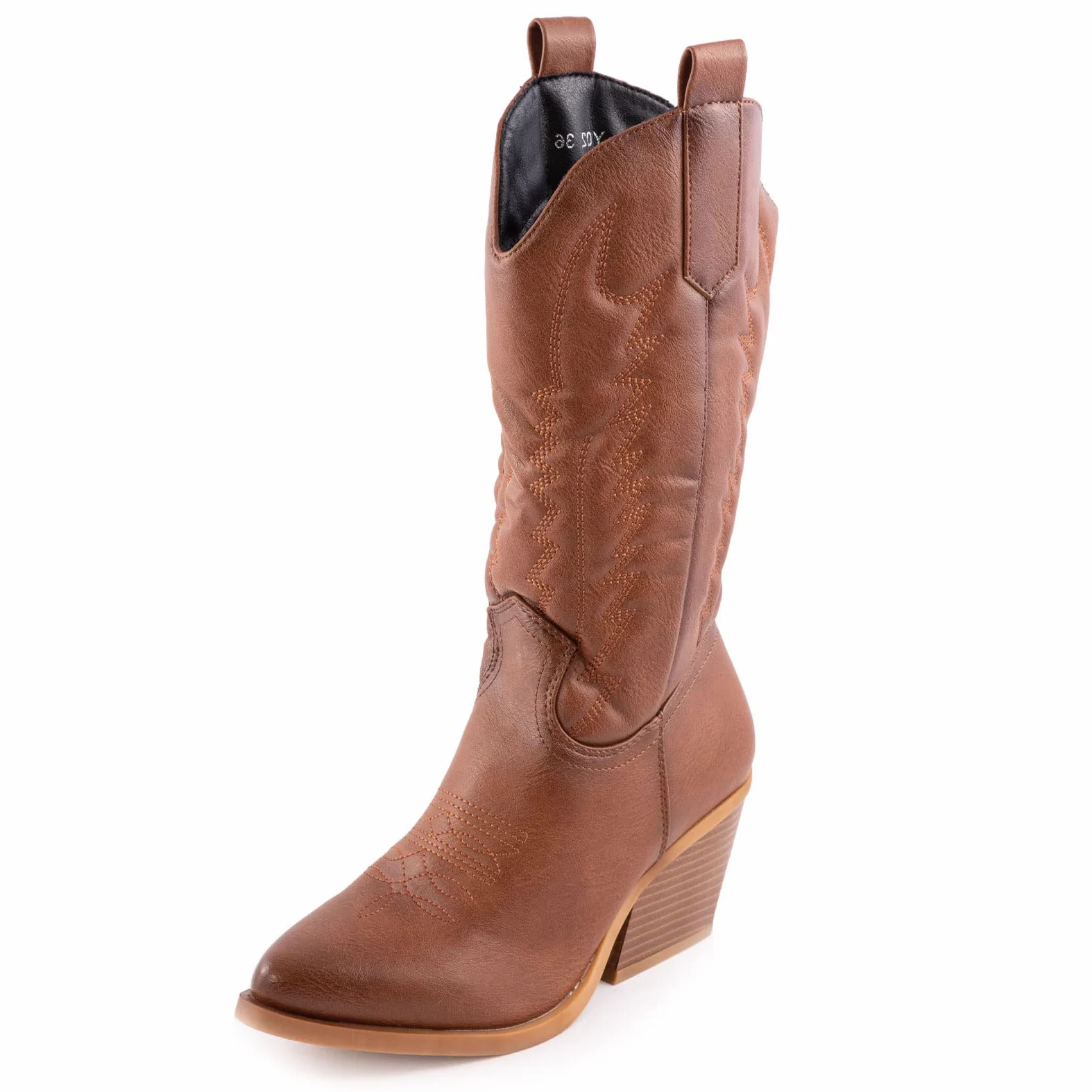 Toocool Botas Cowboy Mujer Estilo Western Camperas Piel Sintética Tacón 7cm Y02