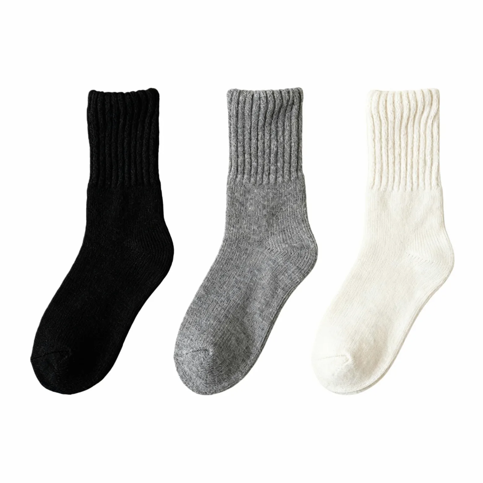 Generisch 3 pares de calcetines térmicos gruesos para mujer, cálidos y acolchados, de lana, para regalo