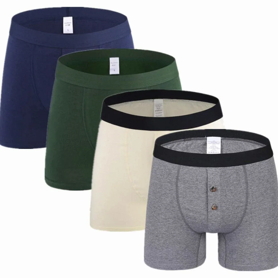 BLOMDE Boxer Hombreropa Interior Larga De Algodón Boxers Boxer Calzoncillos Suaves De Homme Bragas Masculinas Pantalones Cortos Pierna