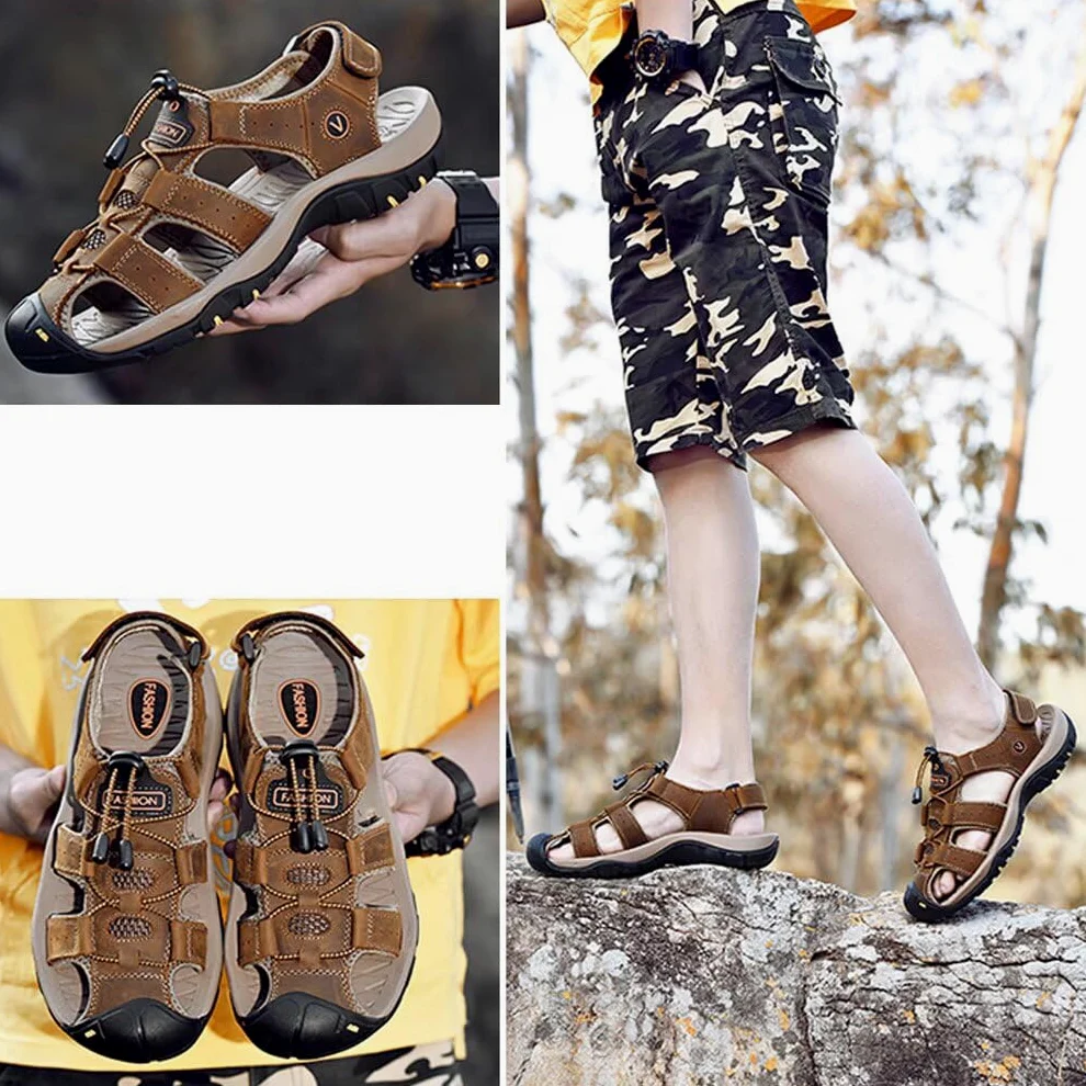 Hombre Sandalias de Verano Playa de Senderismo para Hombres Exterior | Deportivas Zapatos Trekking Casual Zapatos de Montaña Cuero Exterior Comodidad