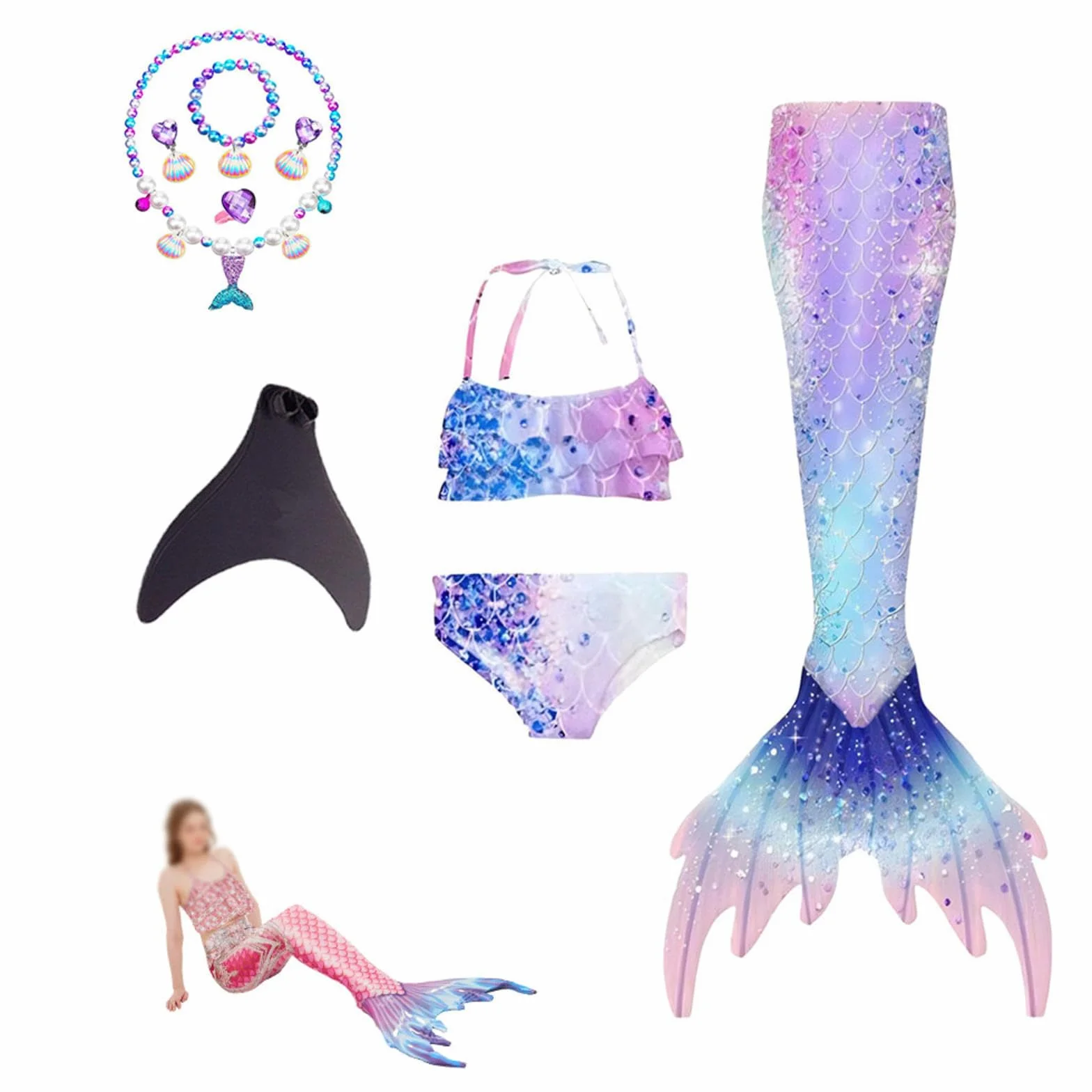 Lindo Conjunto Para Niñas Material De Secado Rápido Ideal Para Piscina Y Mar A-150
