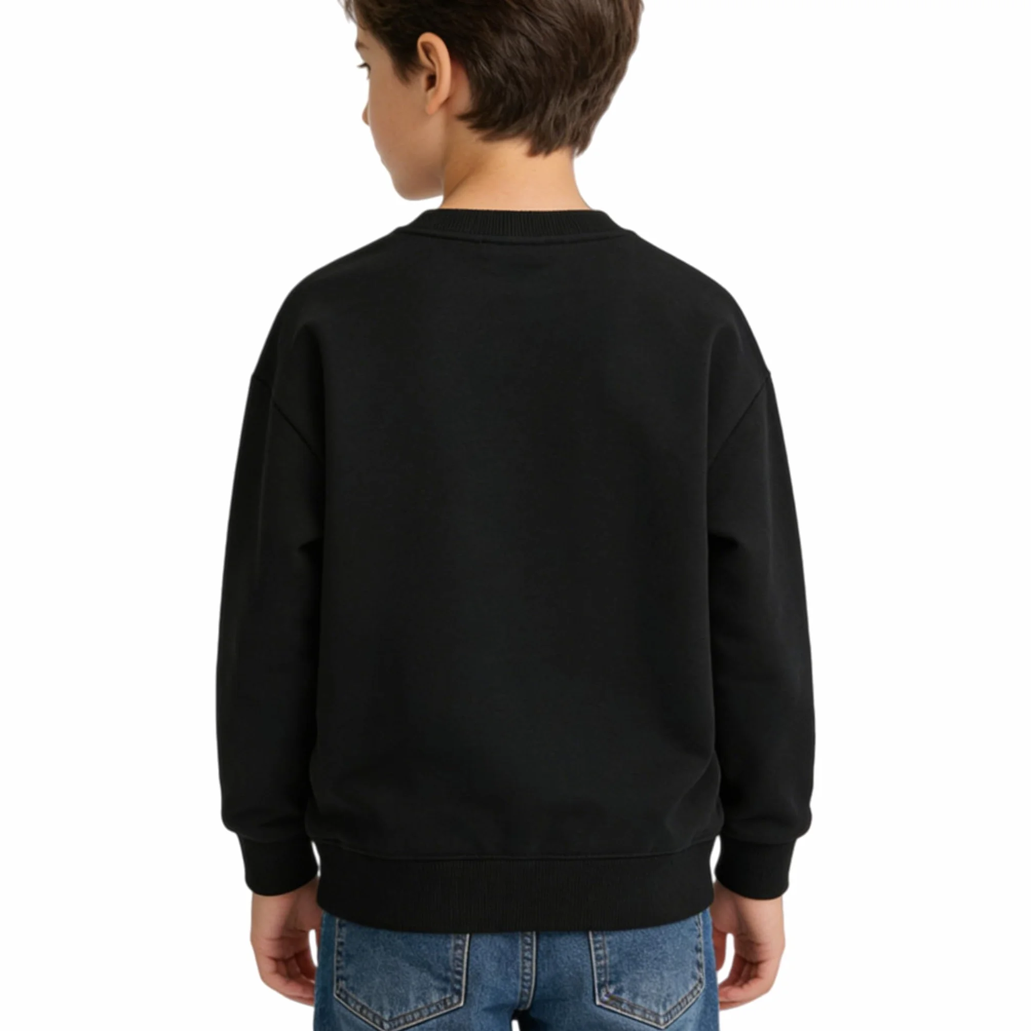 Sudadera Uniforme Escolar Manga Larga Cuello Redondo Pulóver para Niños y Niñas