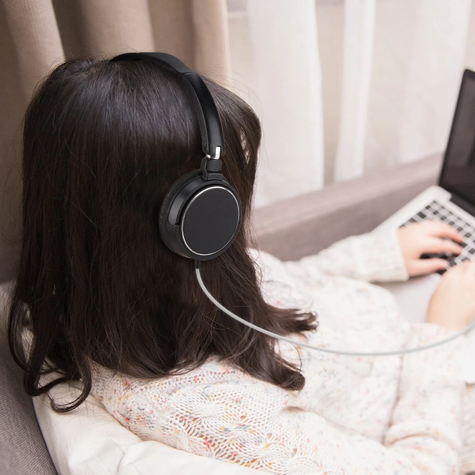 Snufeve6 Auriculares con Cable, Fáciles de Ajustar, Ligeros, Plegables Y Compactos, Auriculares de Alta Fidelidad con Diadema Ajustable para Niños Y Niñas para Disfrutar de Películas o Música.